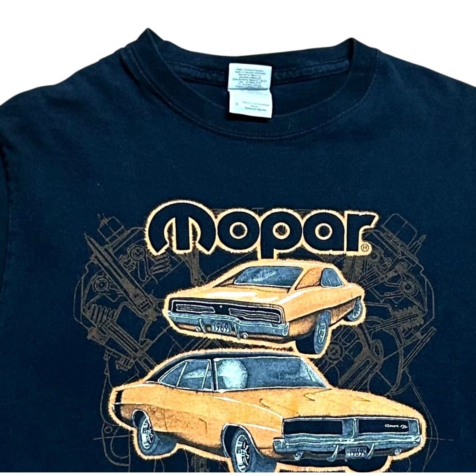 Vintage MoPar Muscle 1969 Dodge Orange Charger Black T Shirt Short Sleeve Tee Cars Small (S) Mens Shirt Graphic Print Size US S / EU 44-46 / 1 - 5 Thumbnail