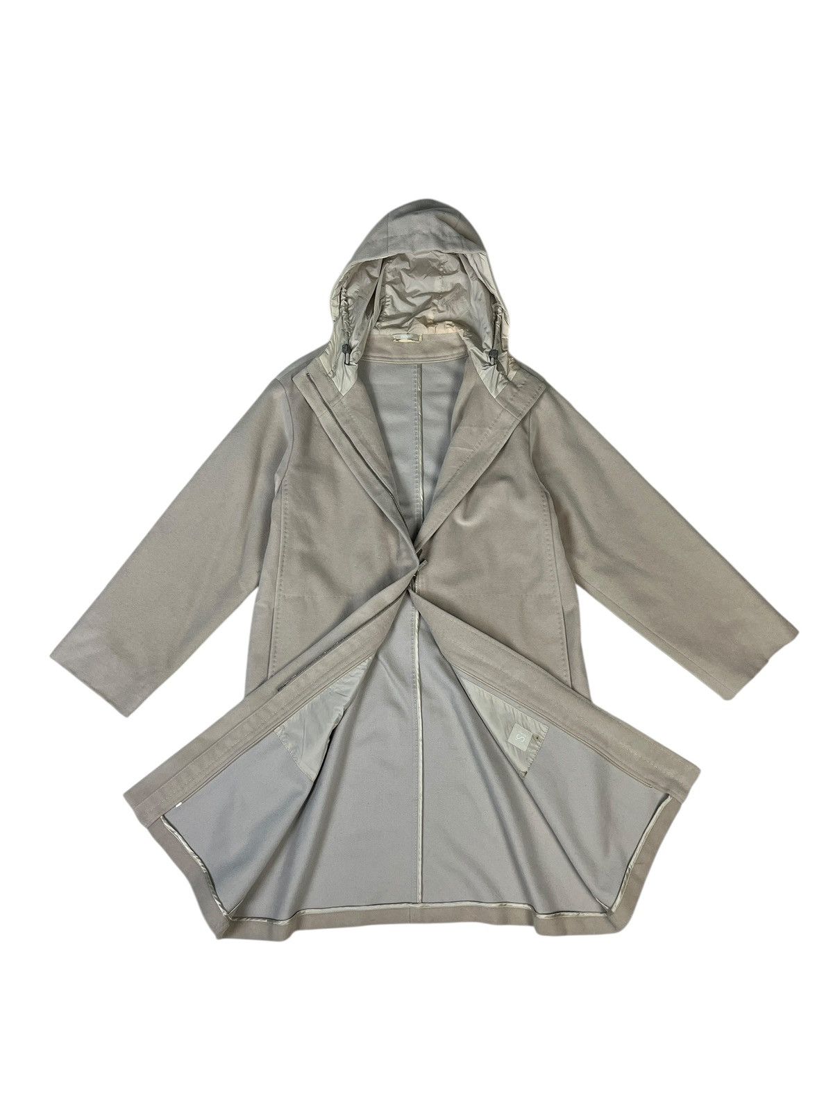Max Mara S’ Max Mara Made in Italy Wool Zip Up Long Coat with Hood Size M / US 6-8 / IT 42-44 - 3 Thumbnail