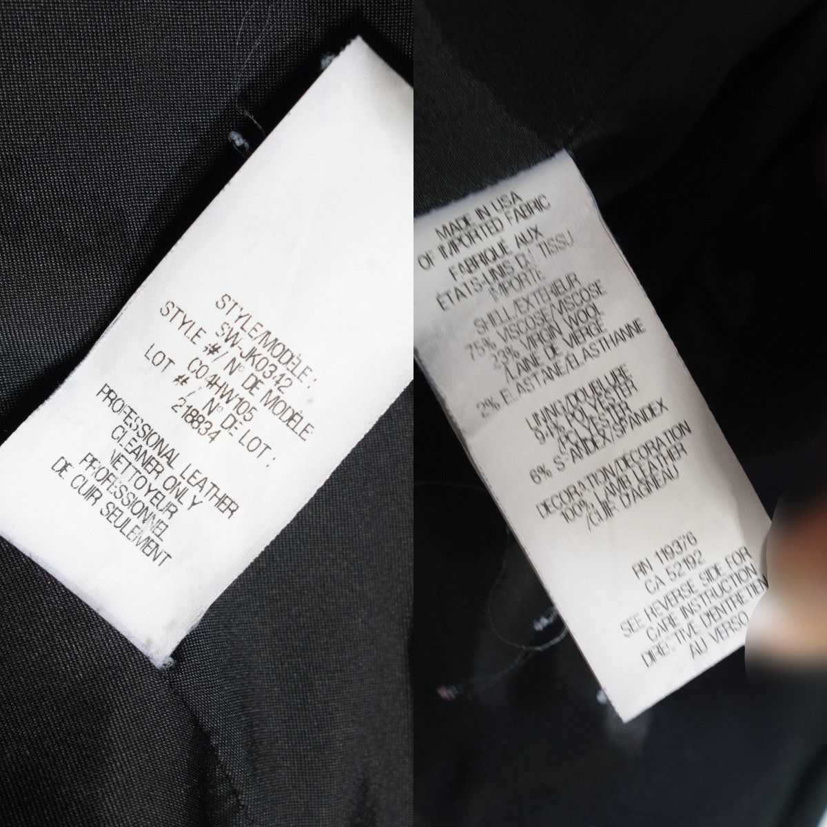 Helmut Lang Cropped Le Smoking Jacket Blazer Lamb Leather Trim Size XS / US 0-2 / IT 36-38 - 10 Thumbnail