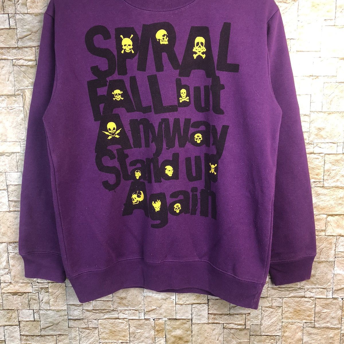 Japanese Brand Primal Point skull Purple Sweatshirt #A182 Size US M / EU 48-50 / 2 - 3 Thumbnail