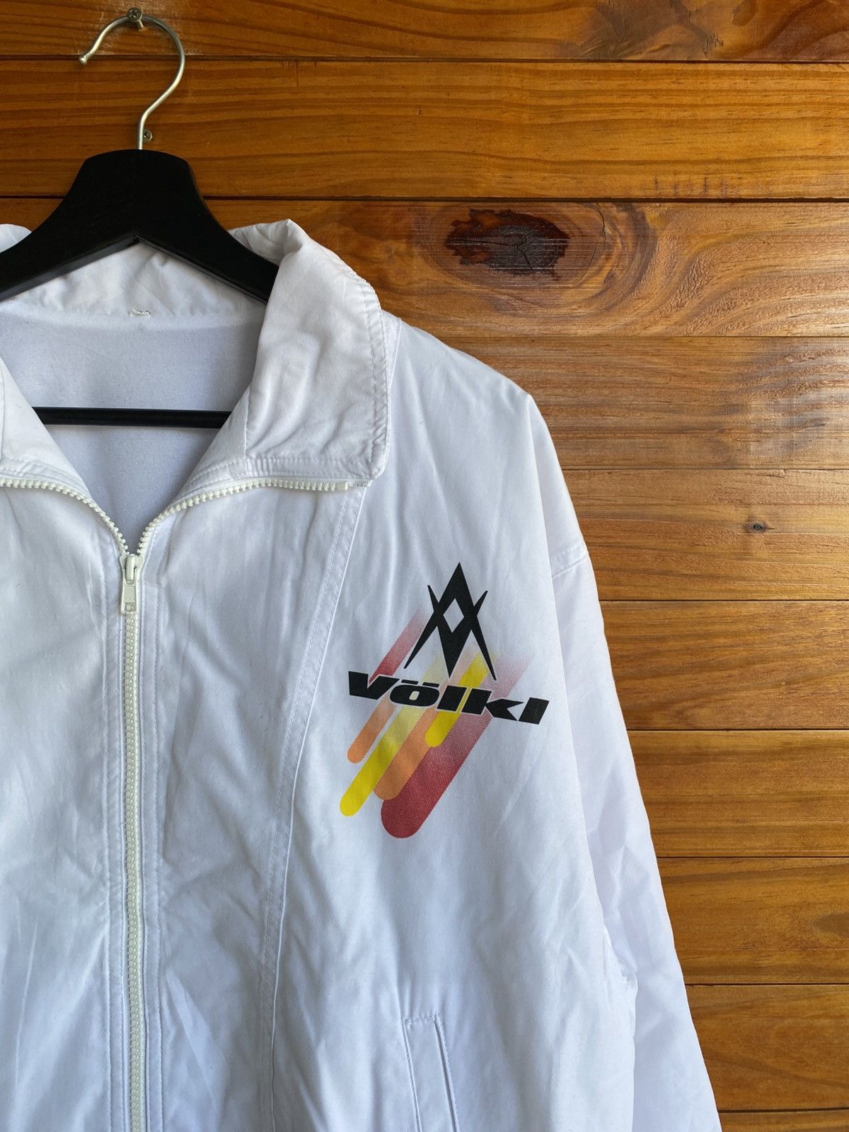Vintage Vintage Völkl White Zip-Up Jacket | Retro Ski Windbreaker Size US L / EU 52-54 / 3 - 6 Thumbnail