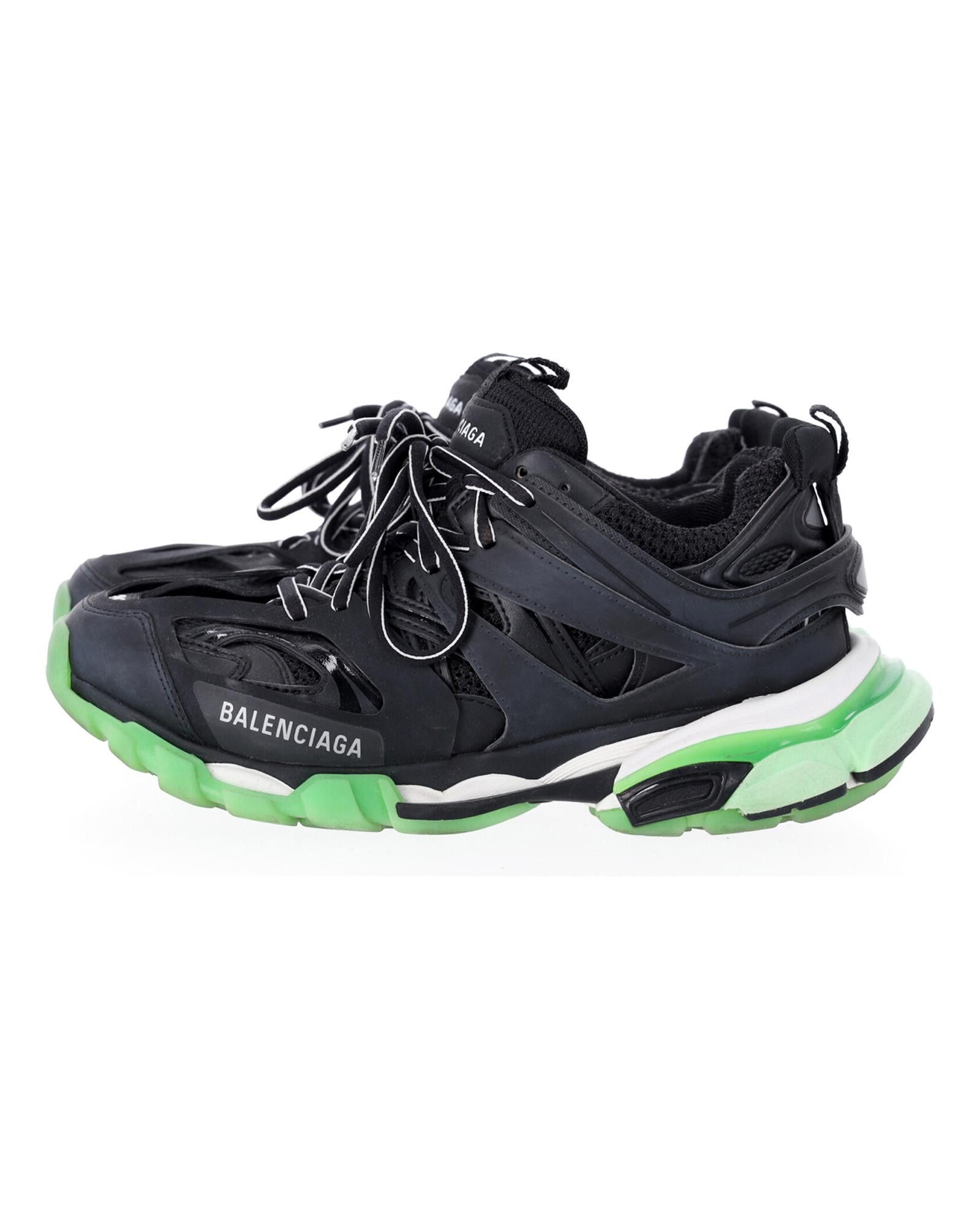 image of Balenciaga Modern Black Polyurethane Track Sneakers, Women's (Size 9)