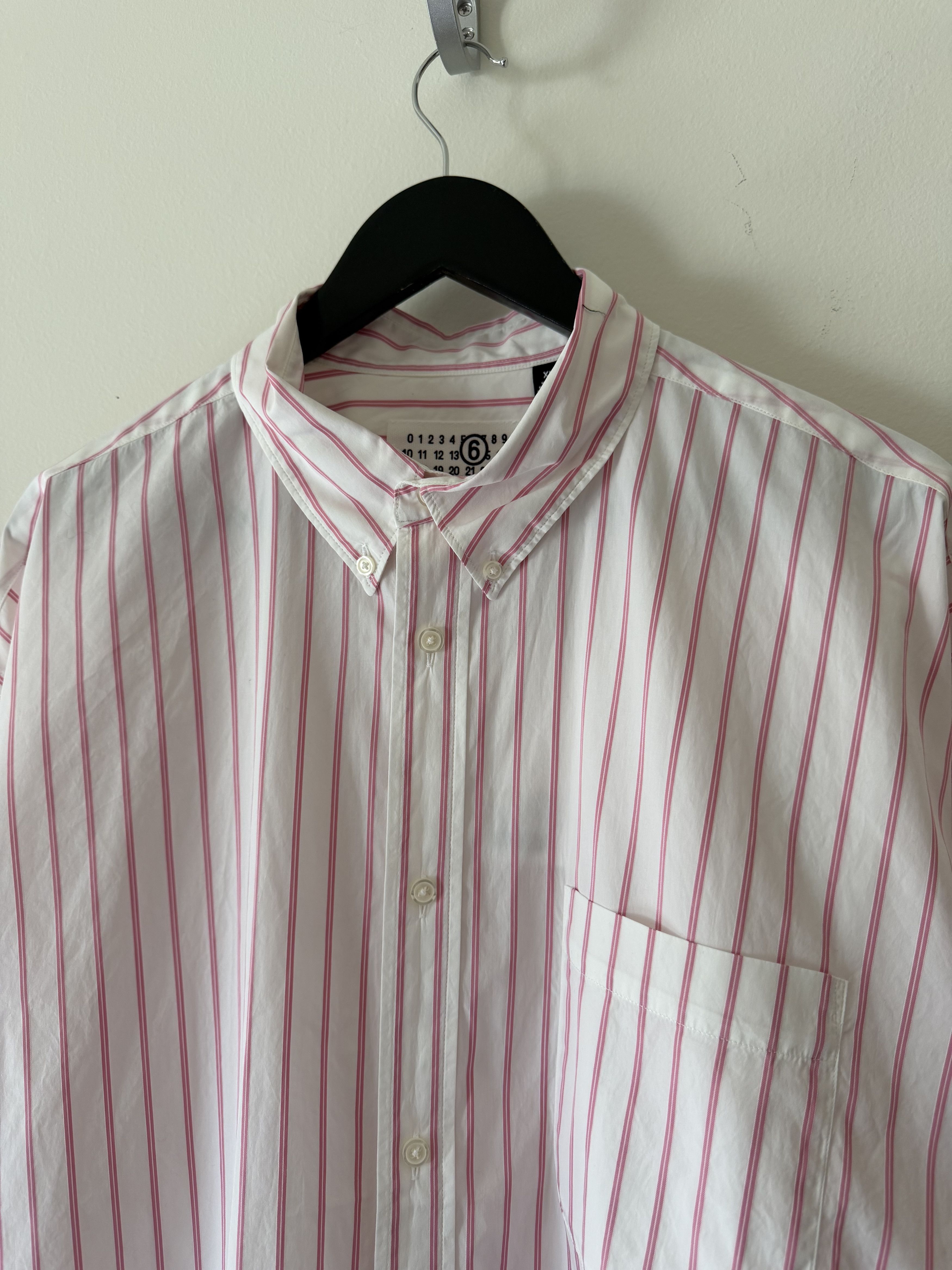 Maison Margiela × Supreme Supreme MM6 Maison Margiela Stripe Button Up Shirt in Pink Size US XL / EU 56 / 4 - 2 Thumbnail