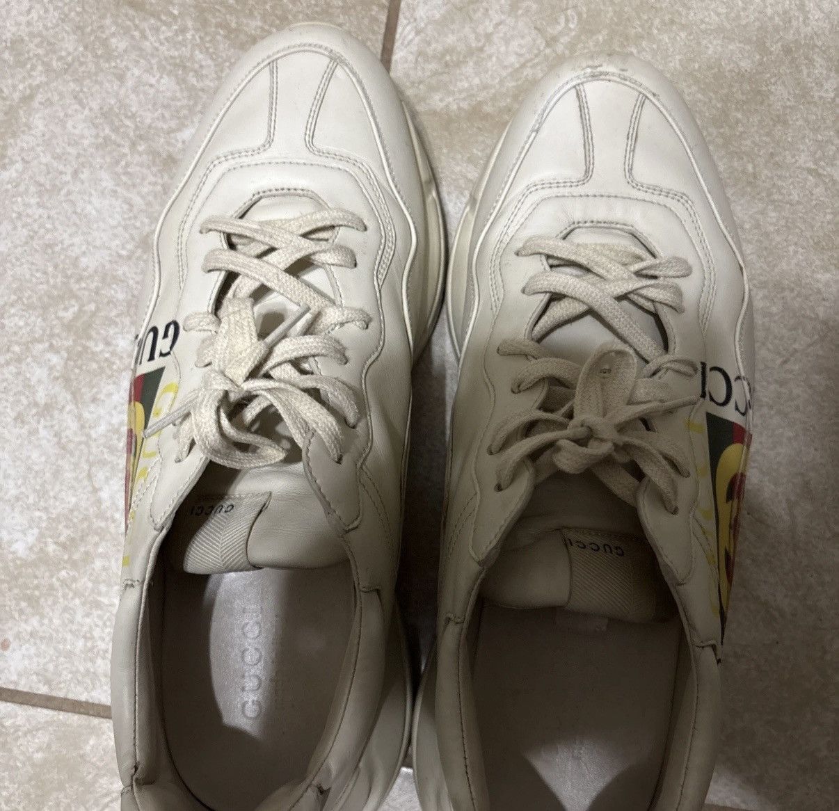 Gucci Gucci logo leather sneakers Size US 12 / EU 45 - 2 Thumbnail