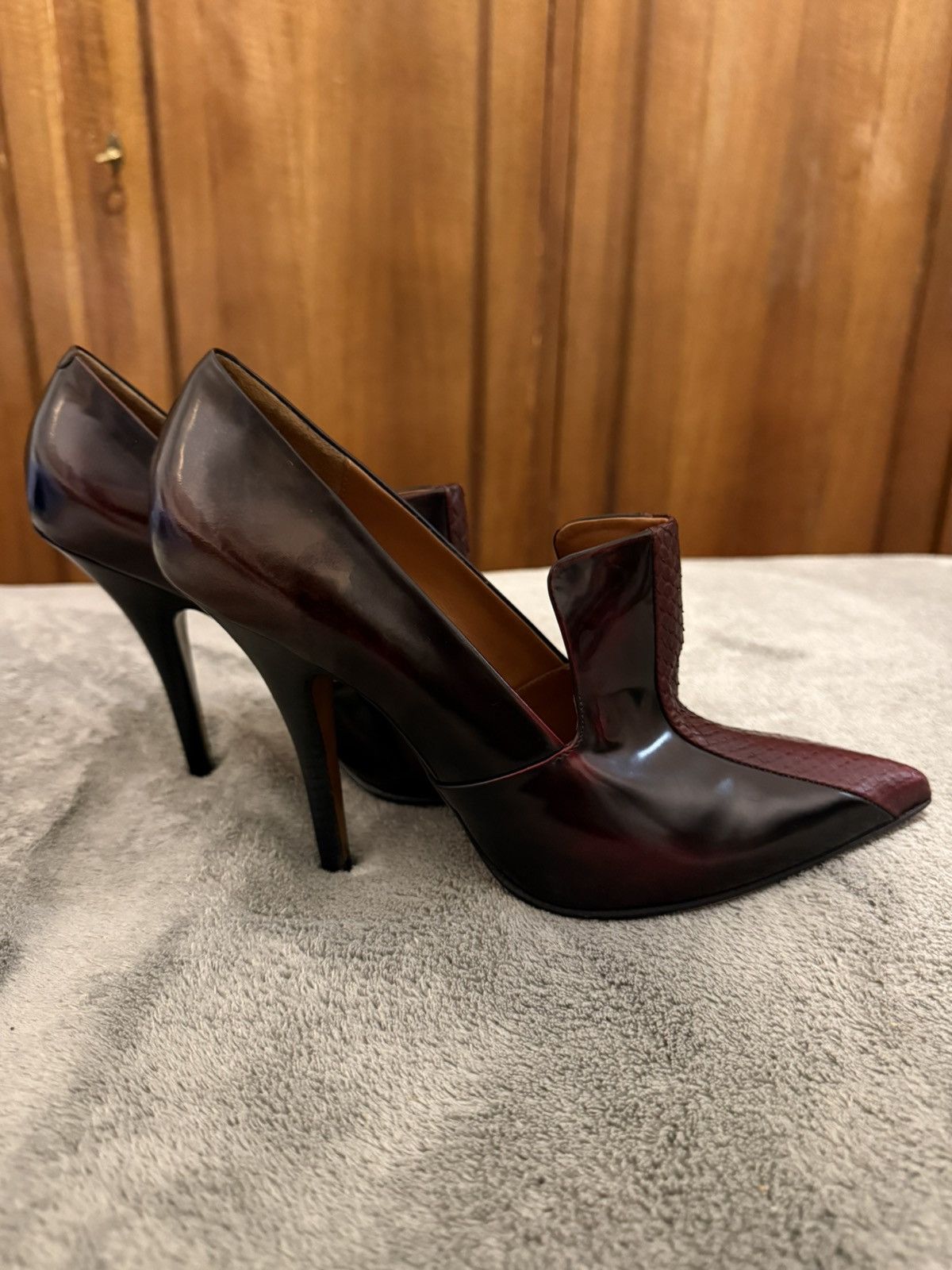 Celine Céline archive heels in pelle bordeaux e pitone. Size US 10 / IT 40 - 10 Thumbnail