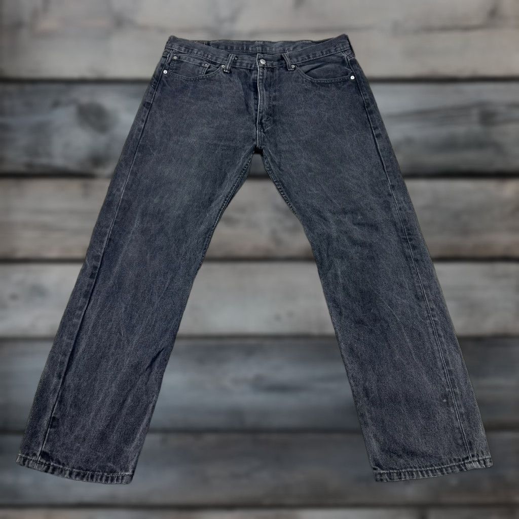 Levi's Levi's 505 Jeans Men Regular Fit Straight Leg Dark Wash Black 38x32 Denim Cotton Size US 38 / EU 54 - 1 Thumbnail
