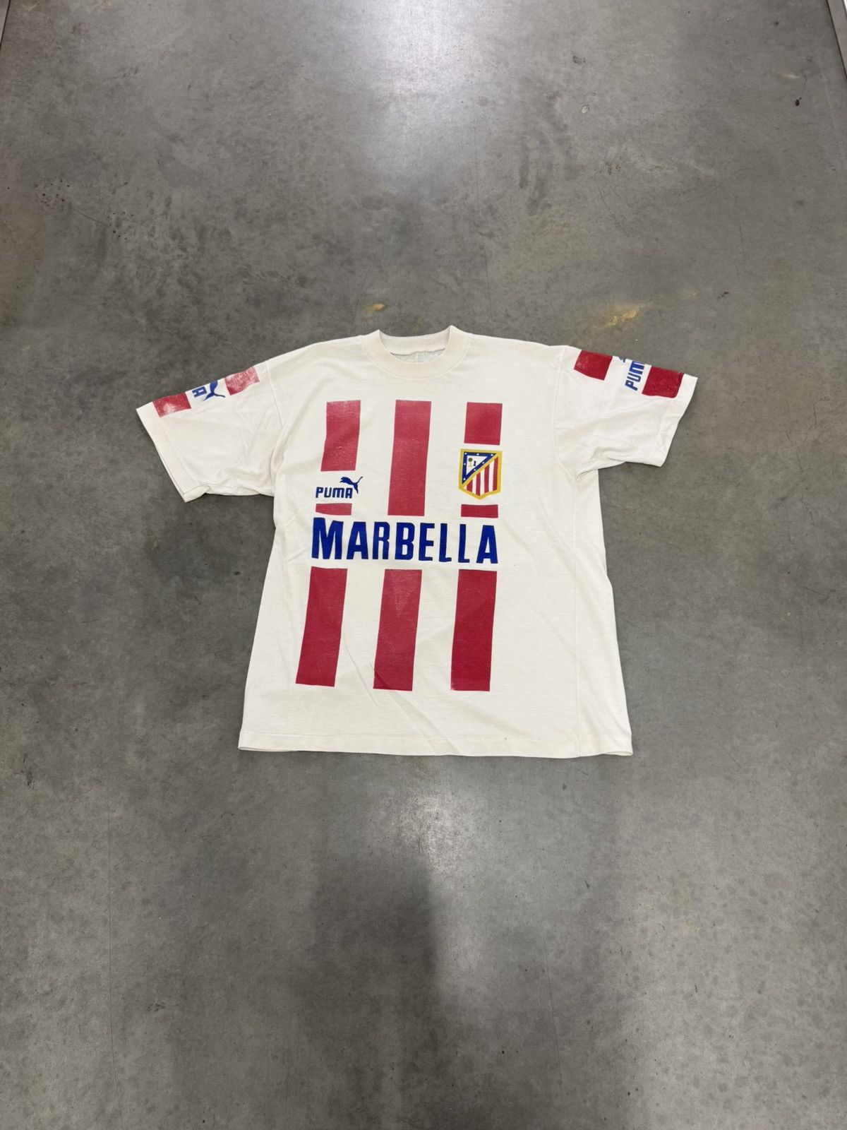 Puma Vintage 90s Atletico Madrid Puma T Shirt Spain La Liga White Size US M / EU 48-50 / 2 - 7 Thumbnail