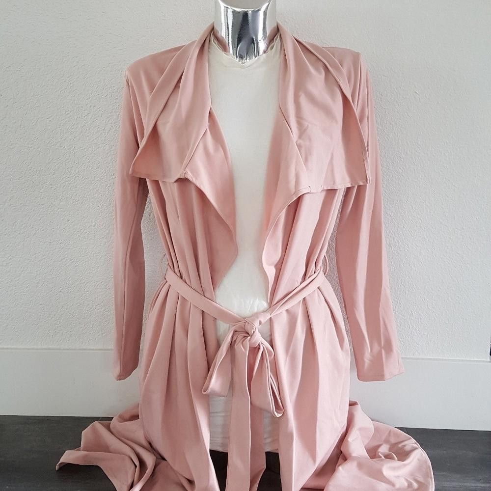Designer Kitty Pink Long Dressy Draped Duster Size S / US 4 / IT 40 - 1 Thumbnail