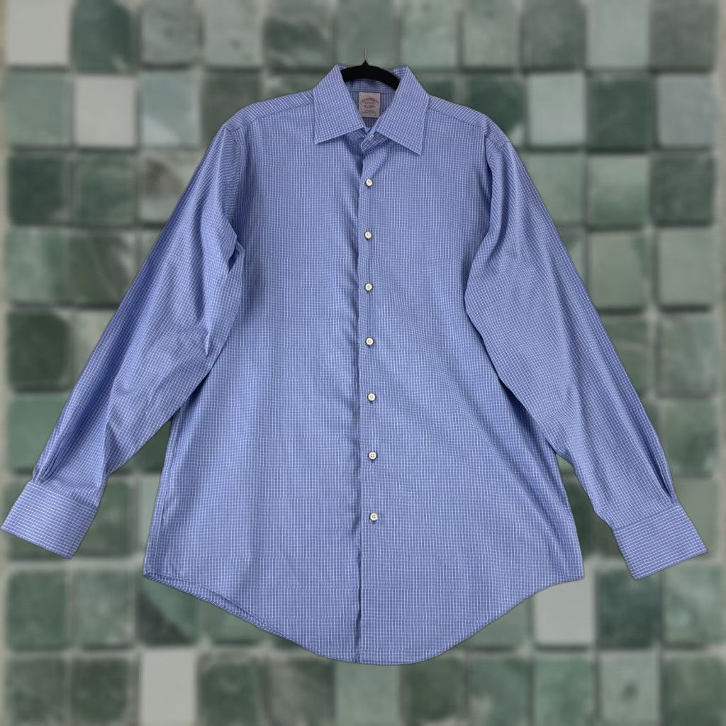 Brooks Brothers Brooks Brothers Button-Up Shirt Mens 2XL Blue Plaid Long Sleeve Non-Iron Dress Shirt Shirt Mens 2XL Blue Plaid Non-Iron Brooks Brothers Size US XXL / EU 58 / 5 - 1 Thumbnail