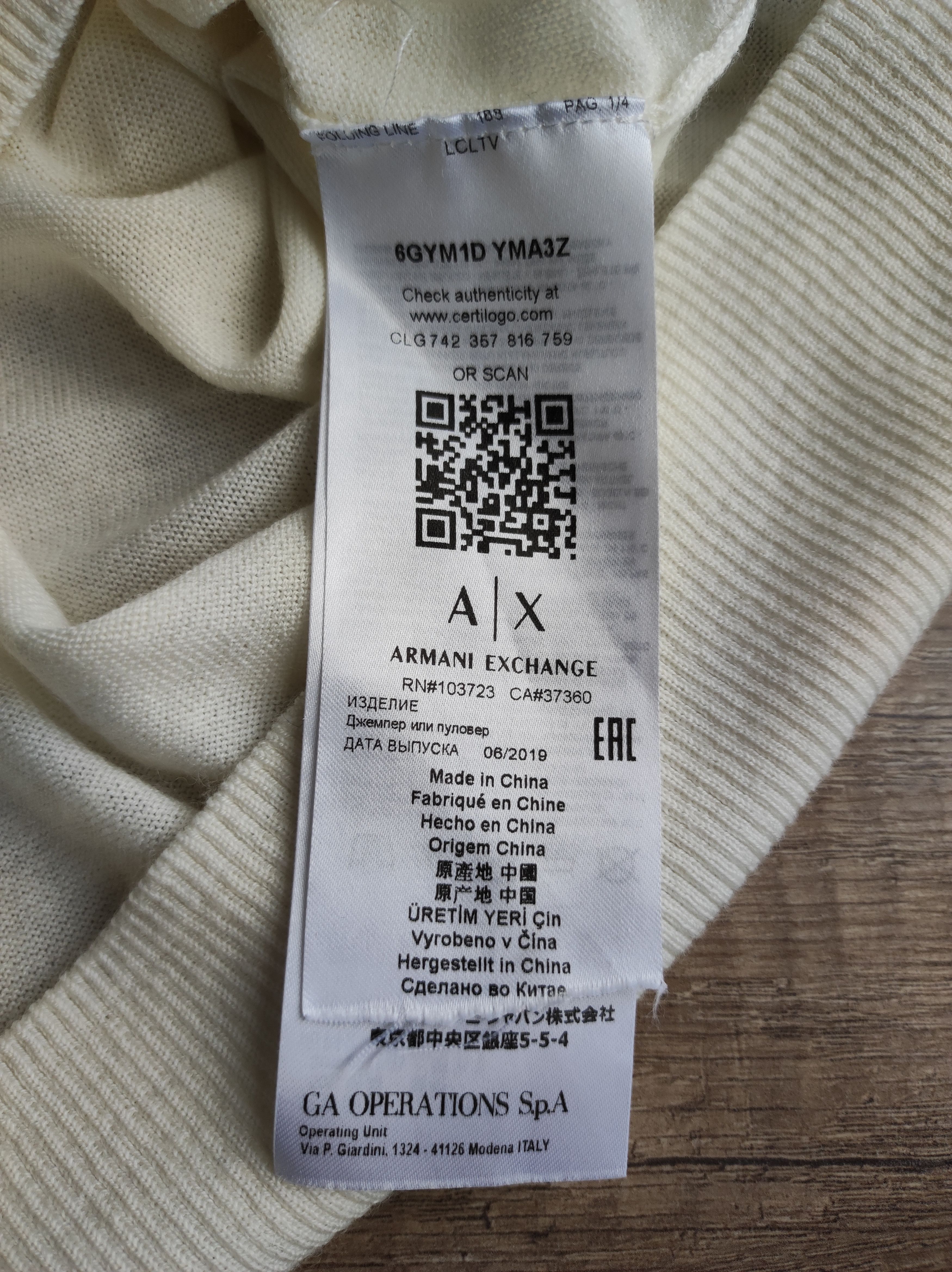 Armani × Armani Exchange Armani Exchange Women's Wool Blend Glitter Sweater,XS Size XS / US 0-2 / IT 36-38 - 10 Thumbnail