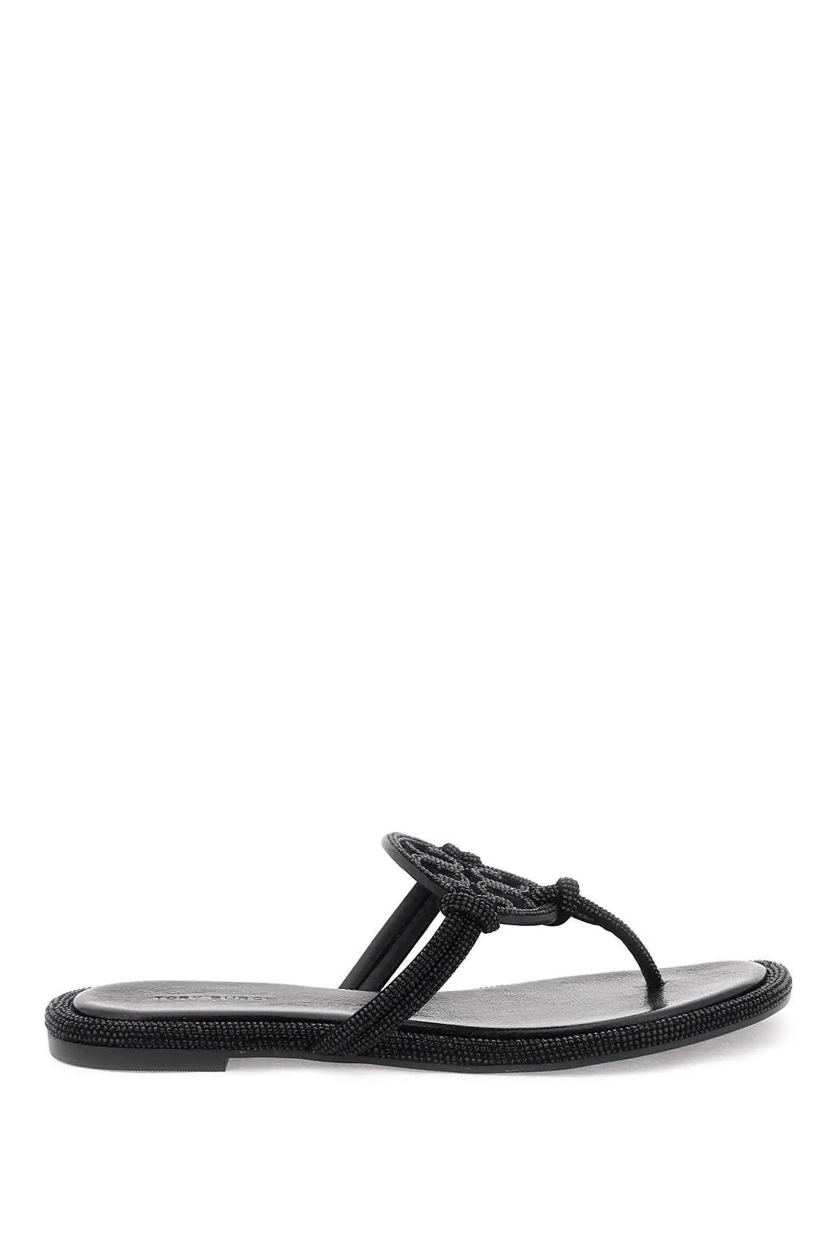 Tory Burch o1s22i1n1223 Pavé Leather Thong Sandals in Black | Grailed