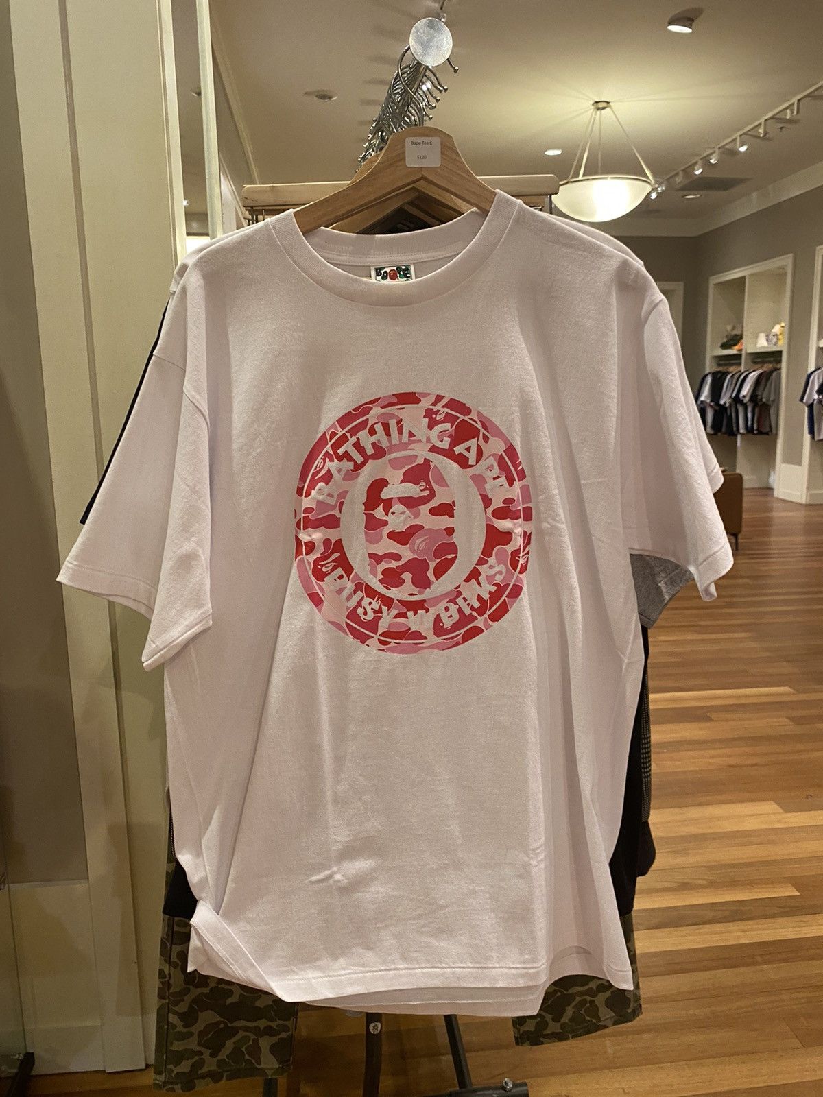 image of Bape Busy Works Logo Tee in White, Men's (Size XL)
