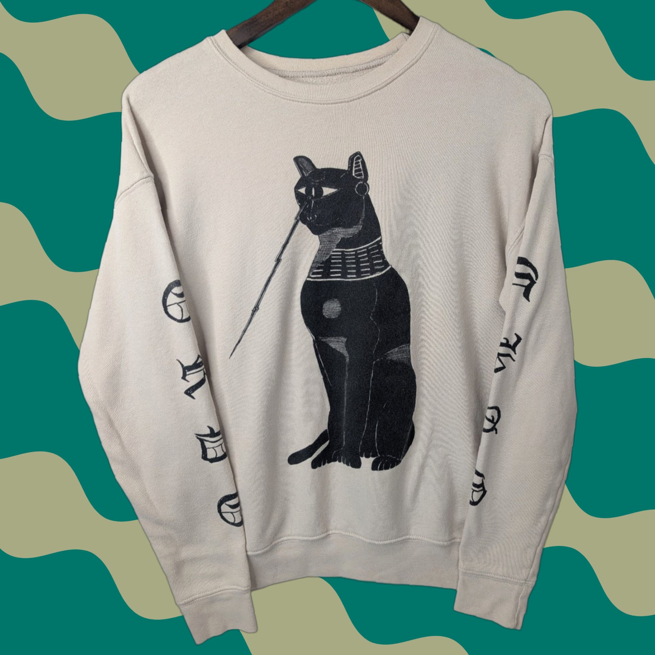 Vintage Hammer Museum Sweatshirt Umar Rashid Chaos and Order Cat Papyrus Size Small Size US S / EU 44-46 / 1 - 1 Thumbnail