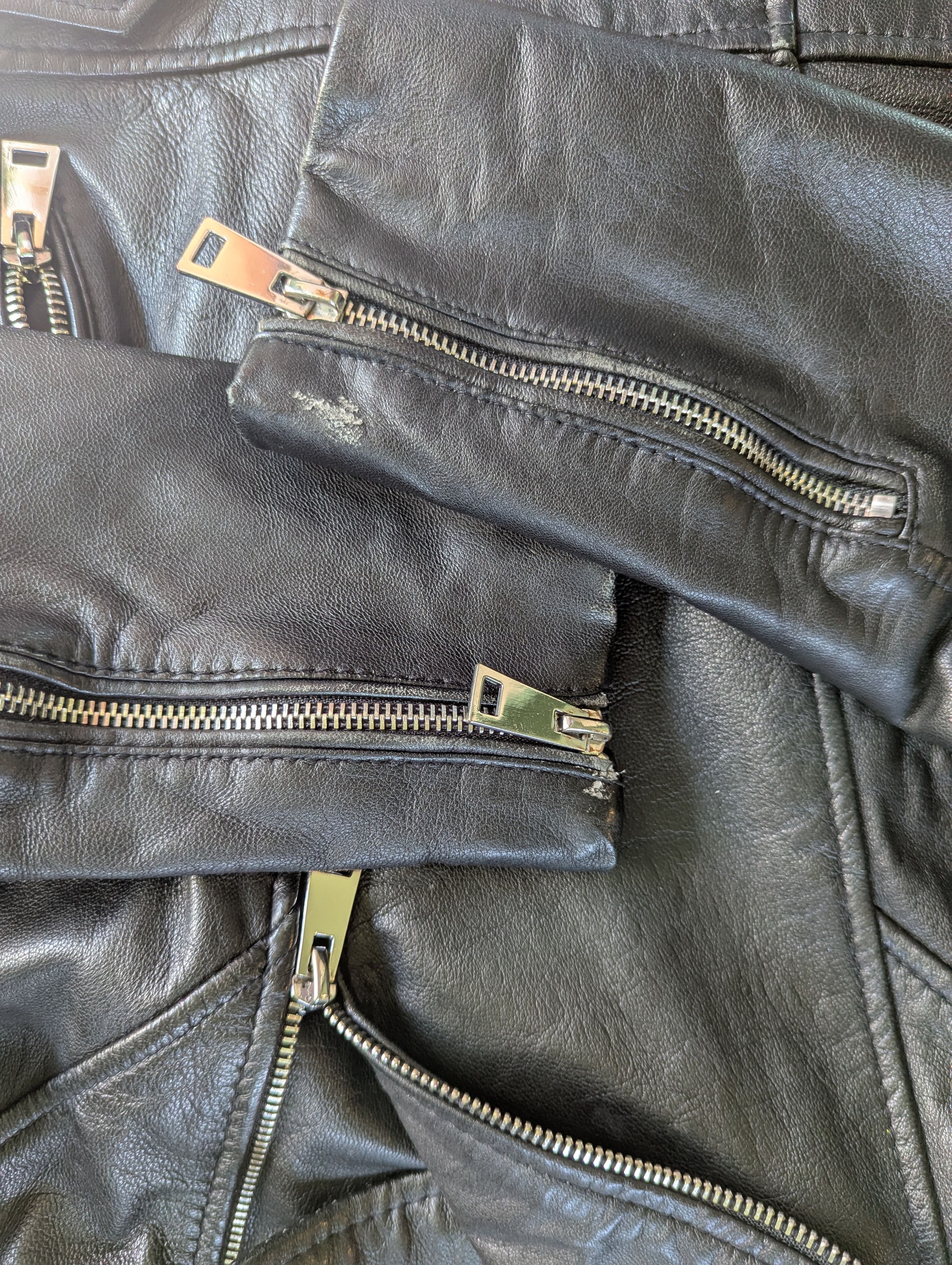 Zara Genuine Black Leather Moto/Biker Jacket