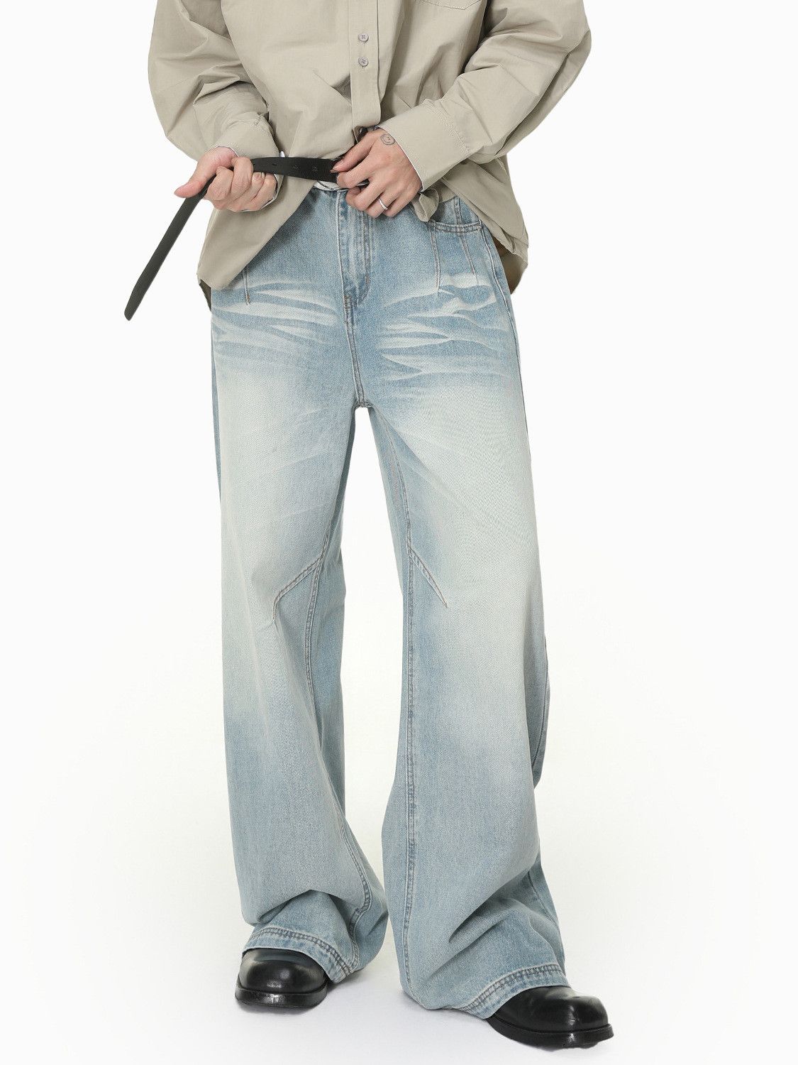 Other Men's Japanese-Style Retro Wide-Leg Straight-Fit Jeans Size US 32 / EU 48 - 1 Thumbnail