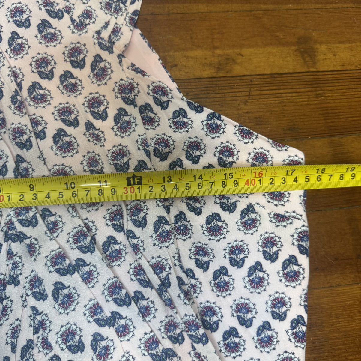 Loft LOFT Pink Halter Peplum Top with Blue Floral Print Size M / US 6-8 / IT 42-44 - 6 Thumbnail