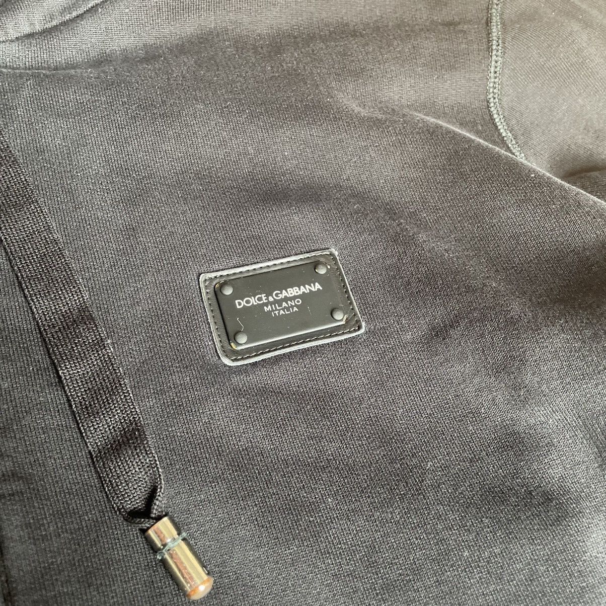 Dolce & Gabbana Black Cotton High Neck Zip Hoodie Size US M / EU 48-50 / 2 - 2 Thumbnail
