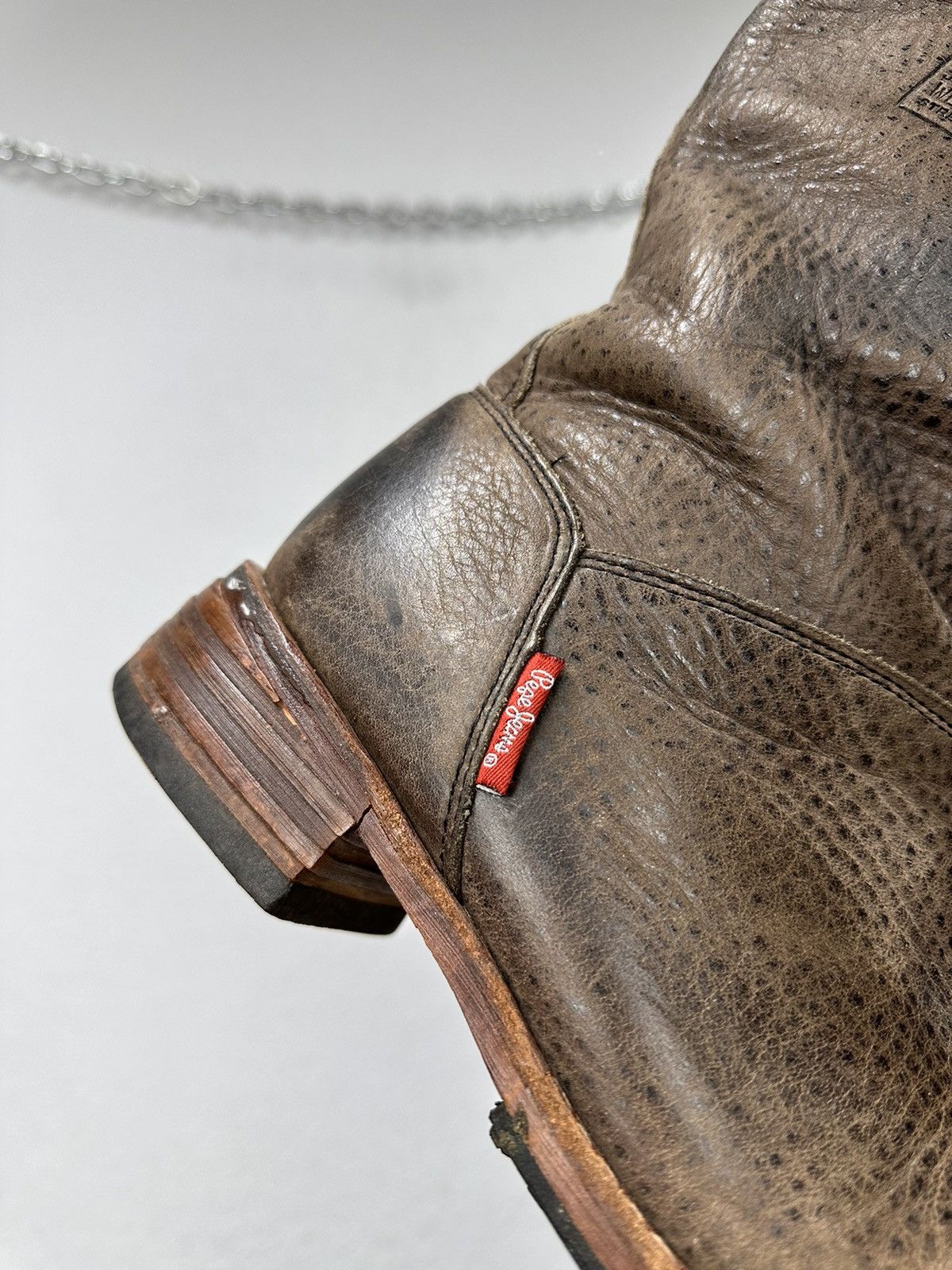 Pepe Jeans Vintage Leather Boots IfSixWasNine Guidi Style Margiela Vibe Size US 9 / IT 39 - 3 Thumbnail