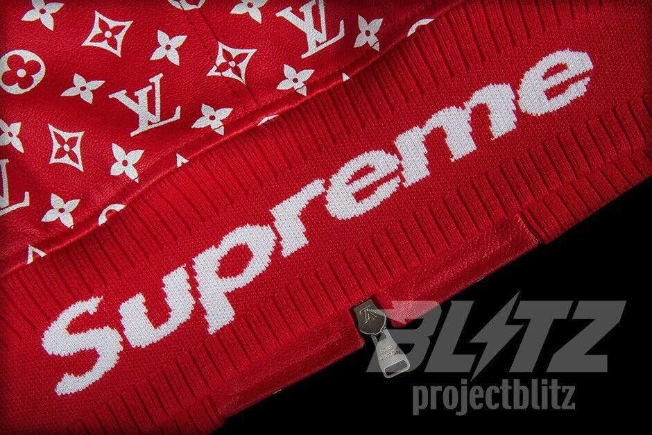 Louis Vuitton SUPREME X LOUIS VUITTON LEATHER BASEBALL JACKET Size US M / EU 48-50 / 2 - 4 Thumbnail