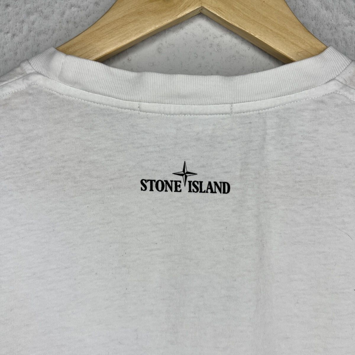 Stone Island Stone Island Tshirt Tee Big Logo Spellout White Size US M / EU 48-50 / 2 - 8 Thumbnail
