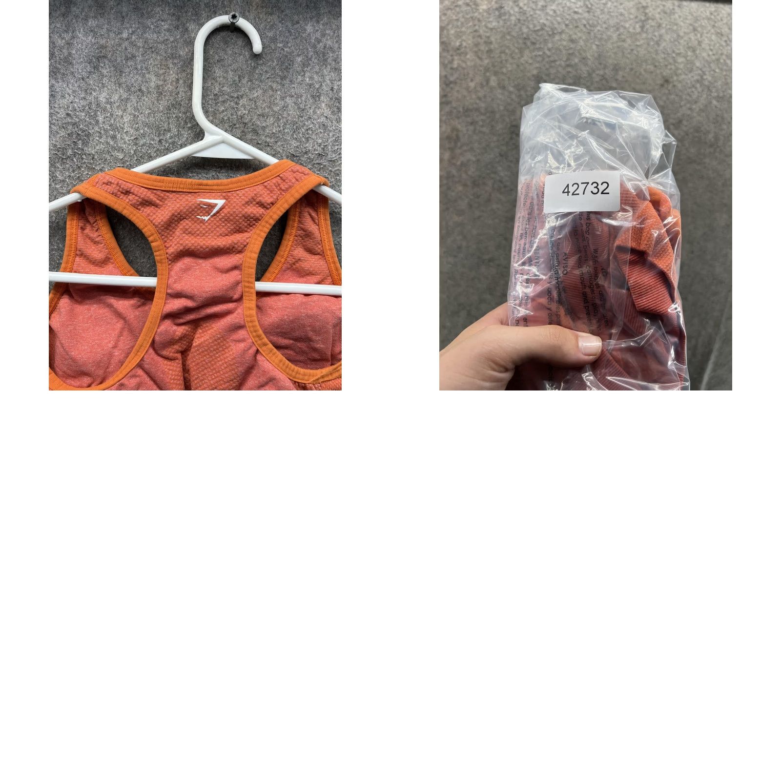 Gymshark Gymshark Sports Bra Womens XS Orange Seamless Racerback Athletic Yoga Gym Size ONE SIZE - 8 Thumbnail