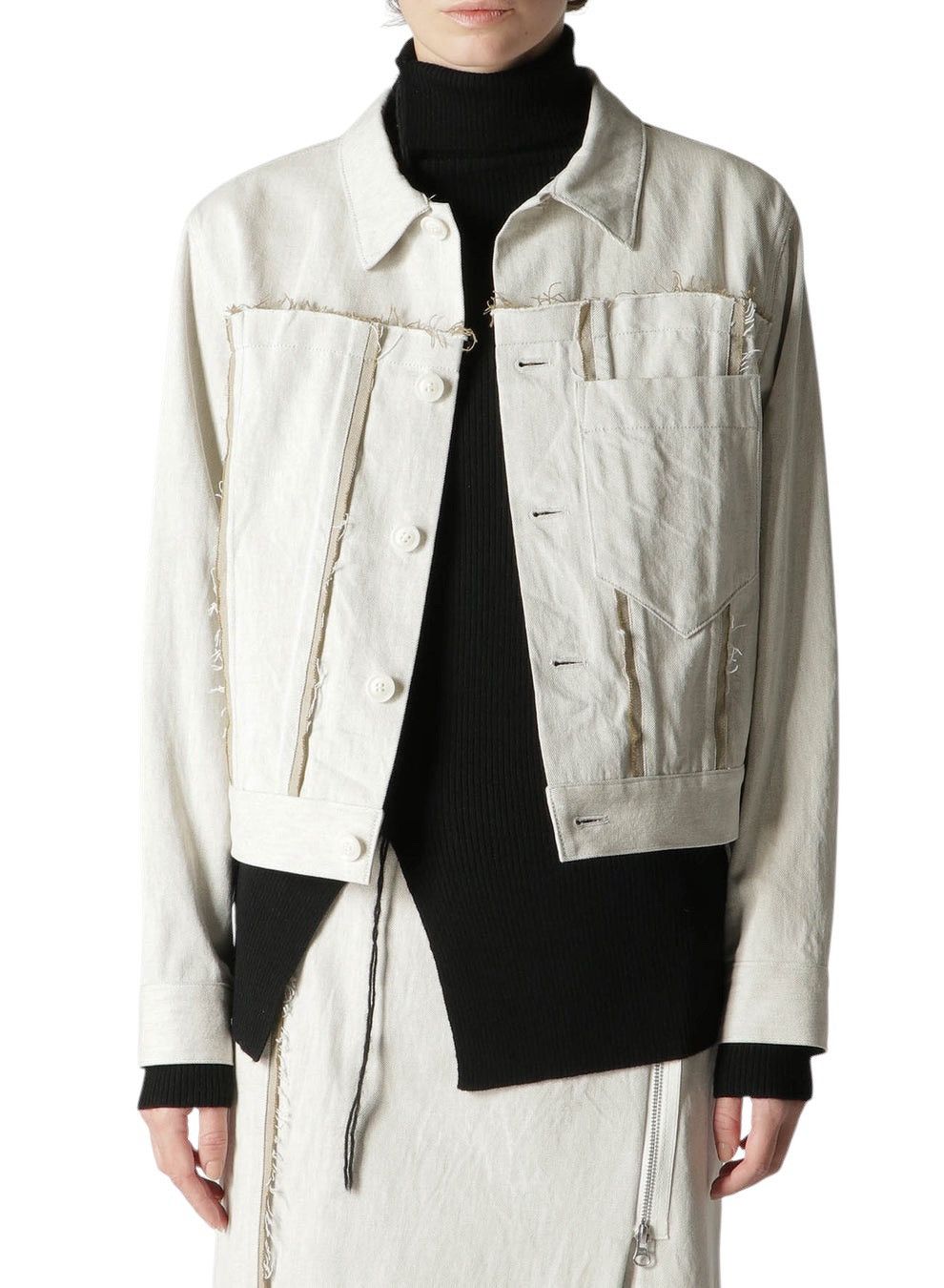 Yohji Yamamoto 10oz Denim Paneled Trucker Jacket Size M / US 6-8 / IT 42-44 - 2 Thumbnail
