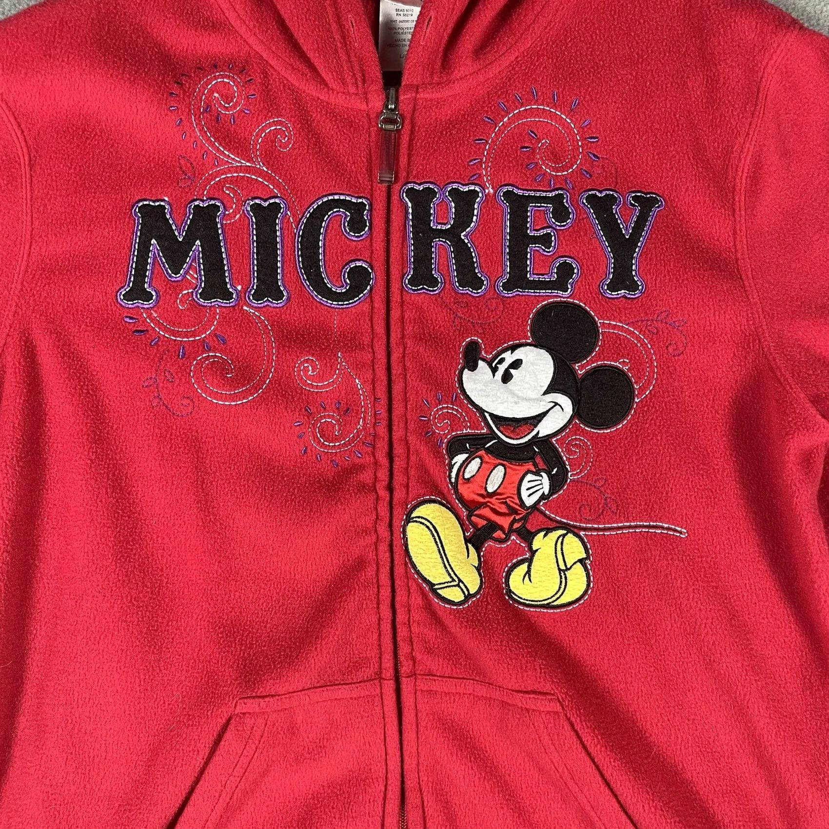 Disney Disney Hoodie Womens Large Mickey Mouse Full Zip Sweatshirt Fleece Embroidered Size L / US 10 / IT 46 - 3 Thumbnail