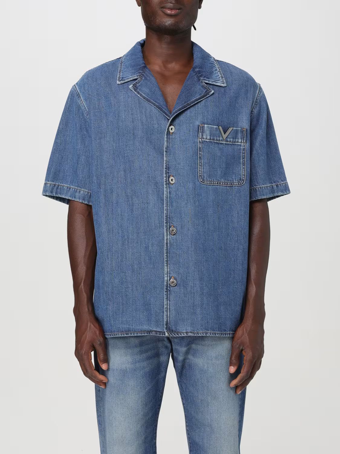 Valentino o1s22i1n1224 Denim Shirt in Blue Size US M / EU 48-50 / 2 - 2 Thumbnail