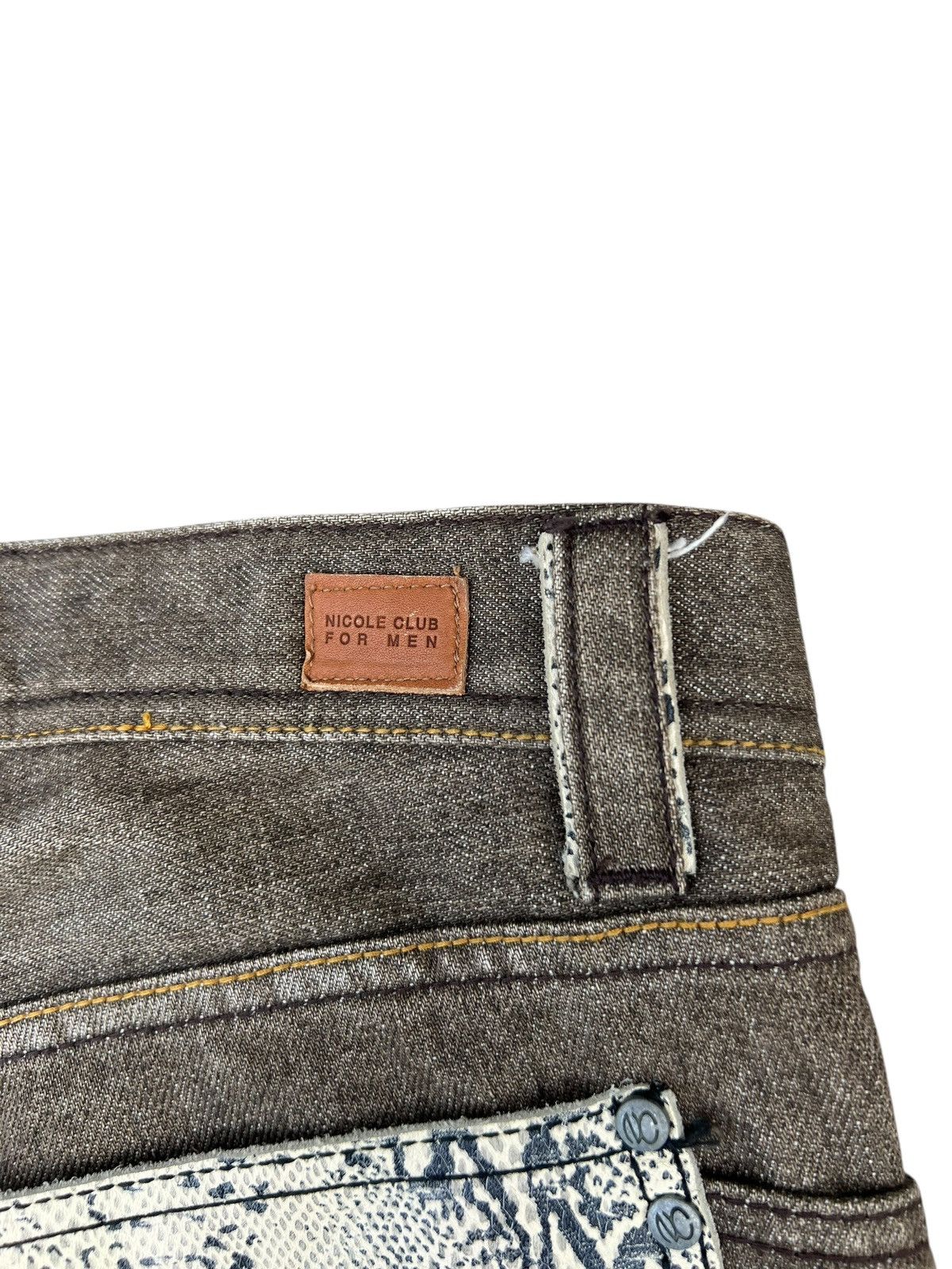 Japanese Brand Nicole Club For Men Japan Hybrid Denim Bootcut Jeans Size US 30 / EU 46 - 19 Thumbnail