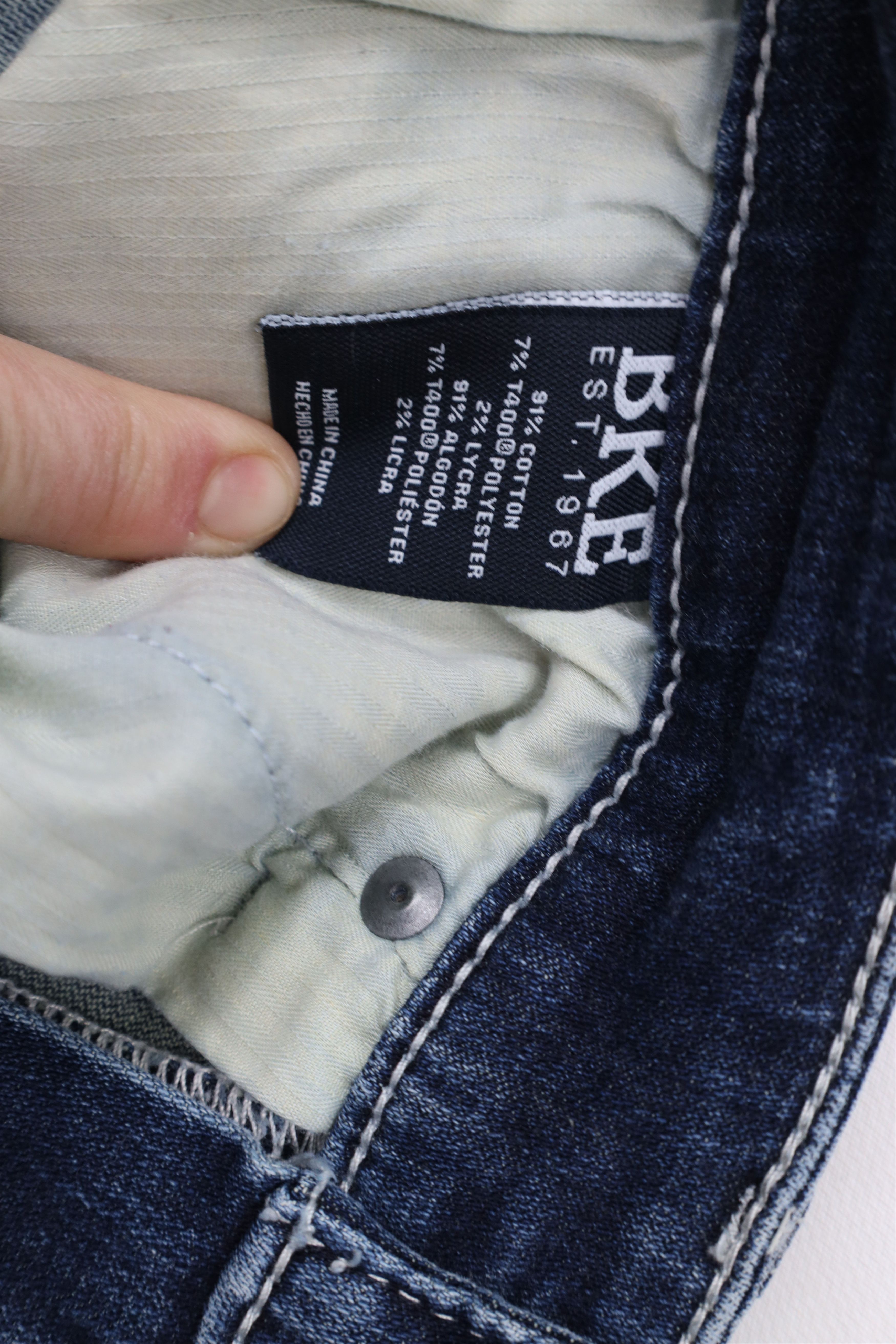 Vintage Buckle BKE Stitch Stretch Jake Straight Leg Denim Jeans Blue Size US 30 / EU 46 - 7 Thumbnail