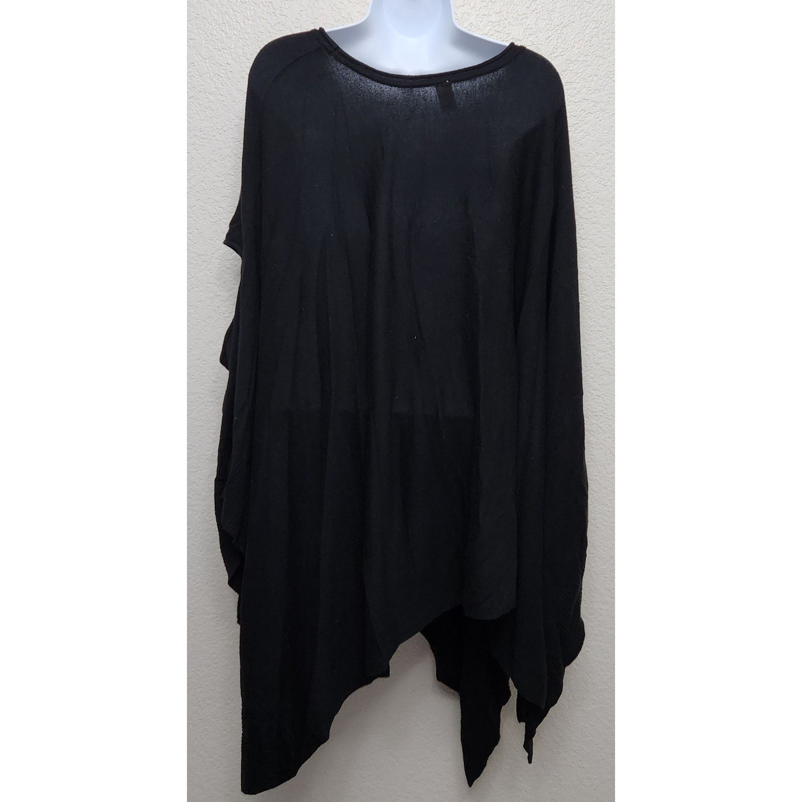 Other Cato Black Round Neck Poncho Sweater One Size Flowy Size ONE SIZE - 4 Thumbnail