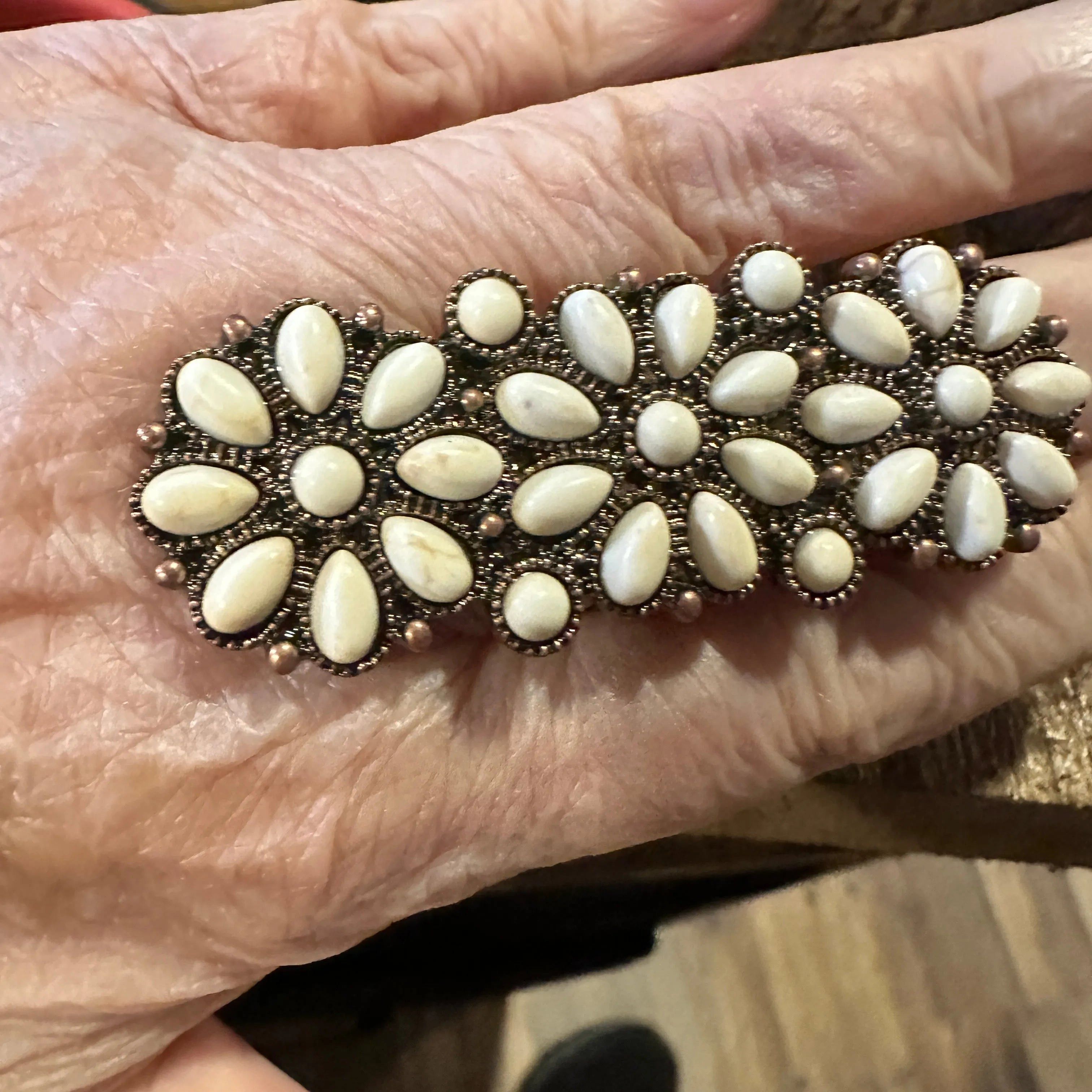 Other Western Boho Hippie Triple Stone Floral Concho Cuff Ring: Co Size ONE SIZE - 6 Thumbnail