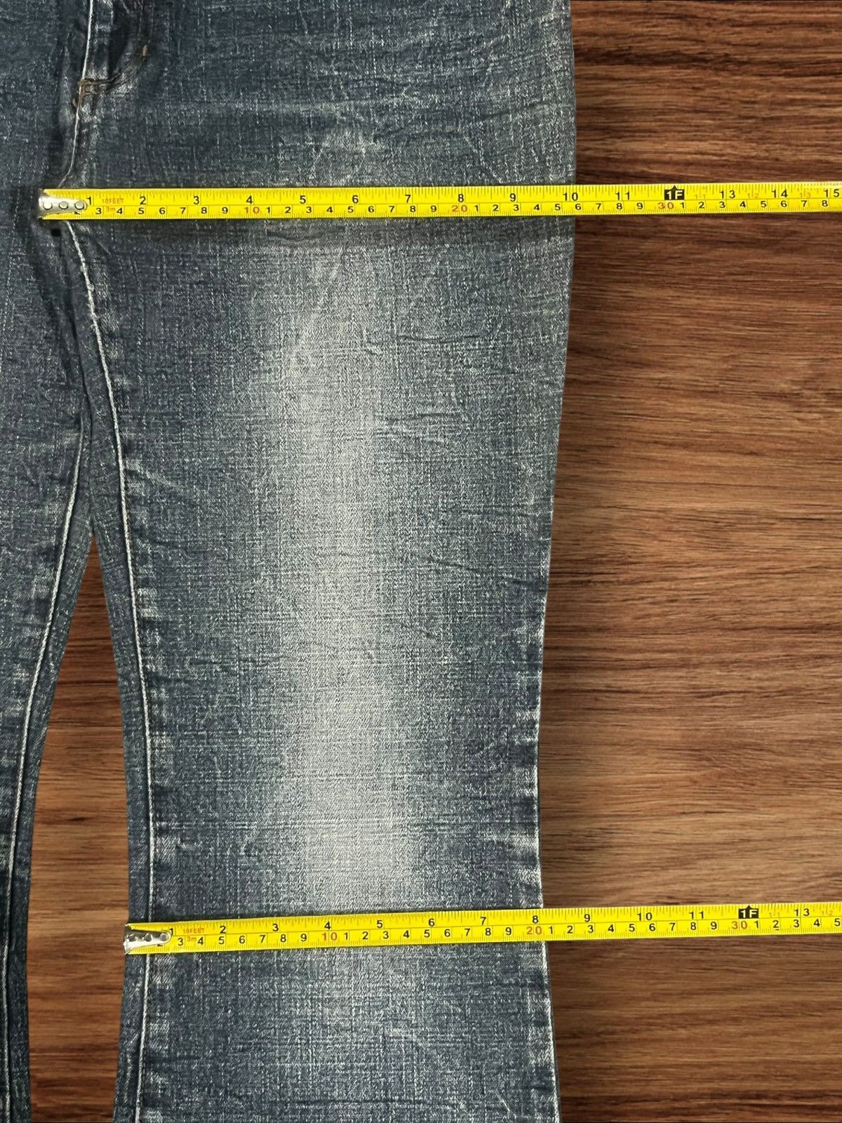 Japanese Brand ⚡️Flare⚡️Vintage Japanese Brand Double Button Dark Washed Jean Size 32" / US 10 / IT 46 - 12 Thumbnail