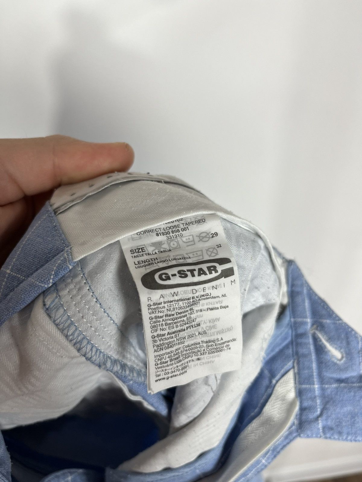 G-Star G-Star RAW blue check pants W29 L32 loose tapered fit Size US 29 - 12 Thumbnail
