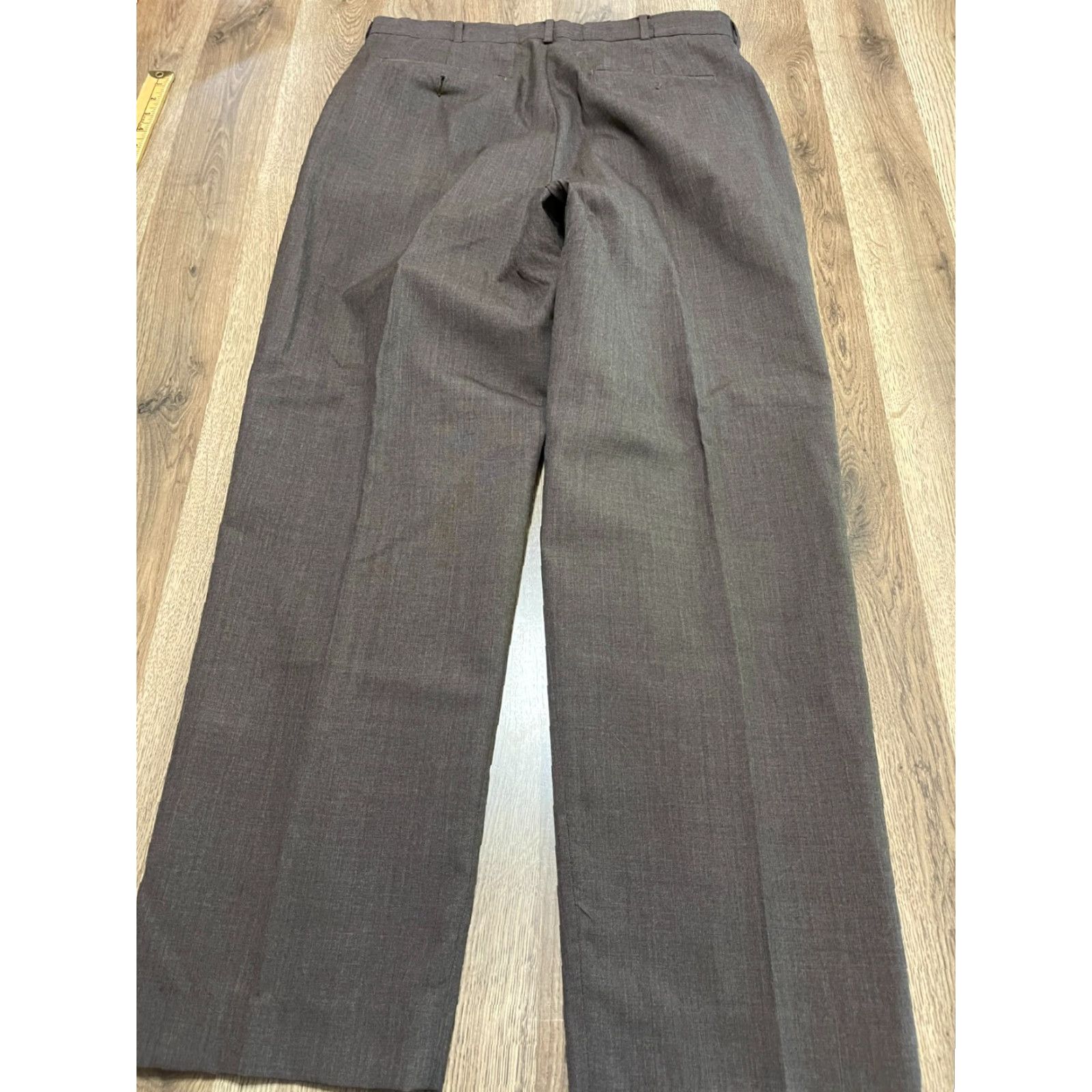Lands' End Lands' End Pants Men's 34 Brown Pleated Dress Pants Flat Front Straight Inseam 29" Regular Size US 34 / EU 50 - 2 Thumbnail