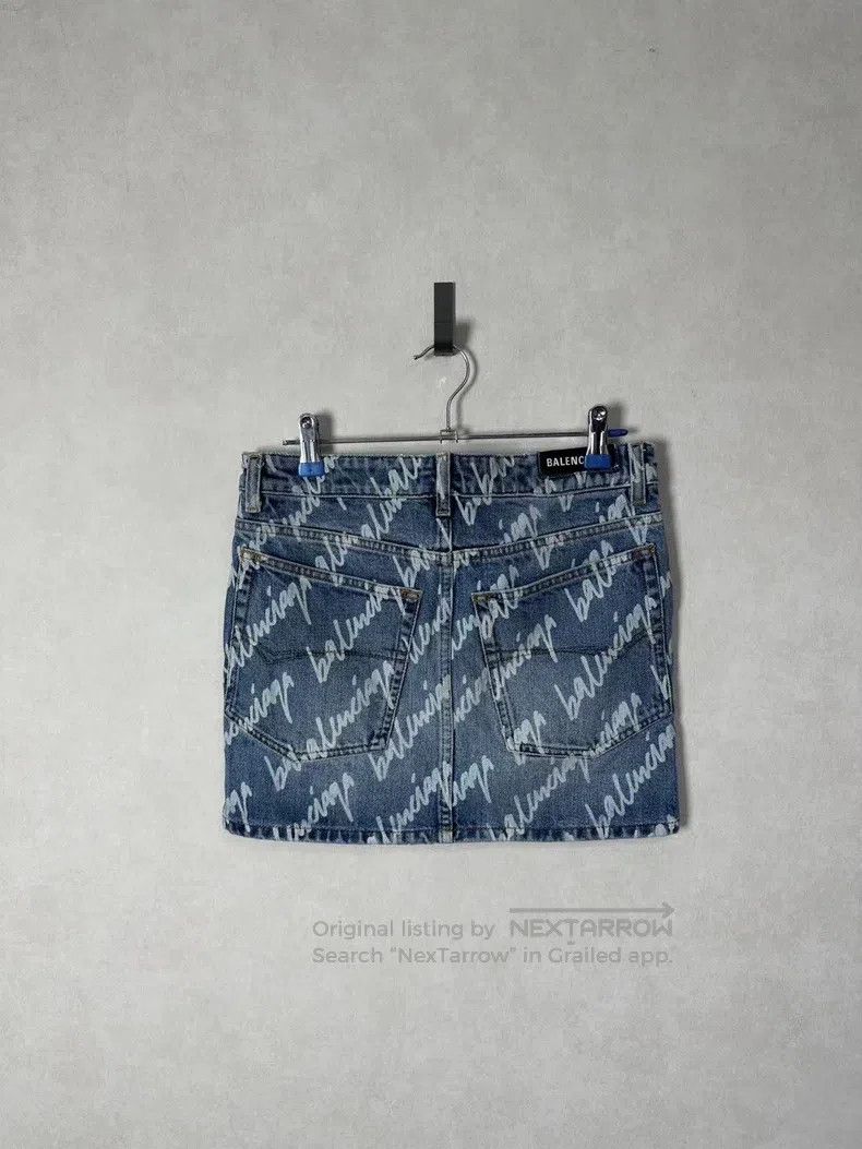 Balenciaga Balenciaga Logo Denim Skirt with Half Skirt Size 33" - 2 Thumbnail