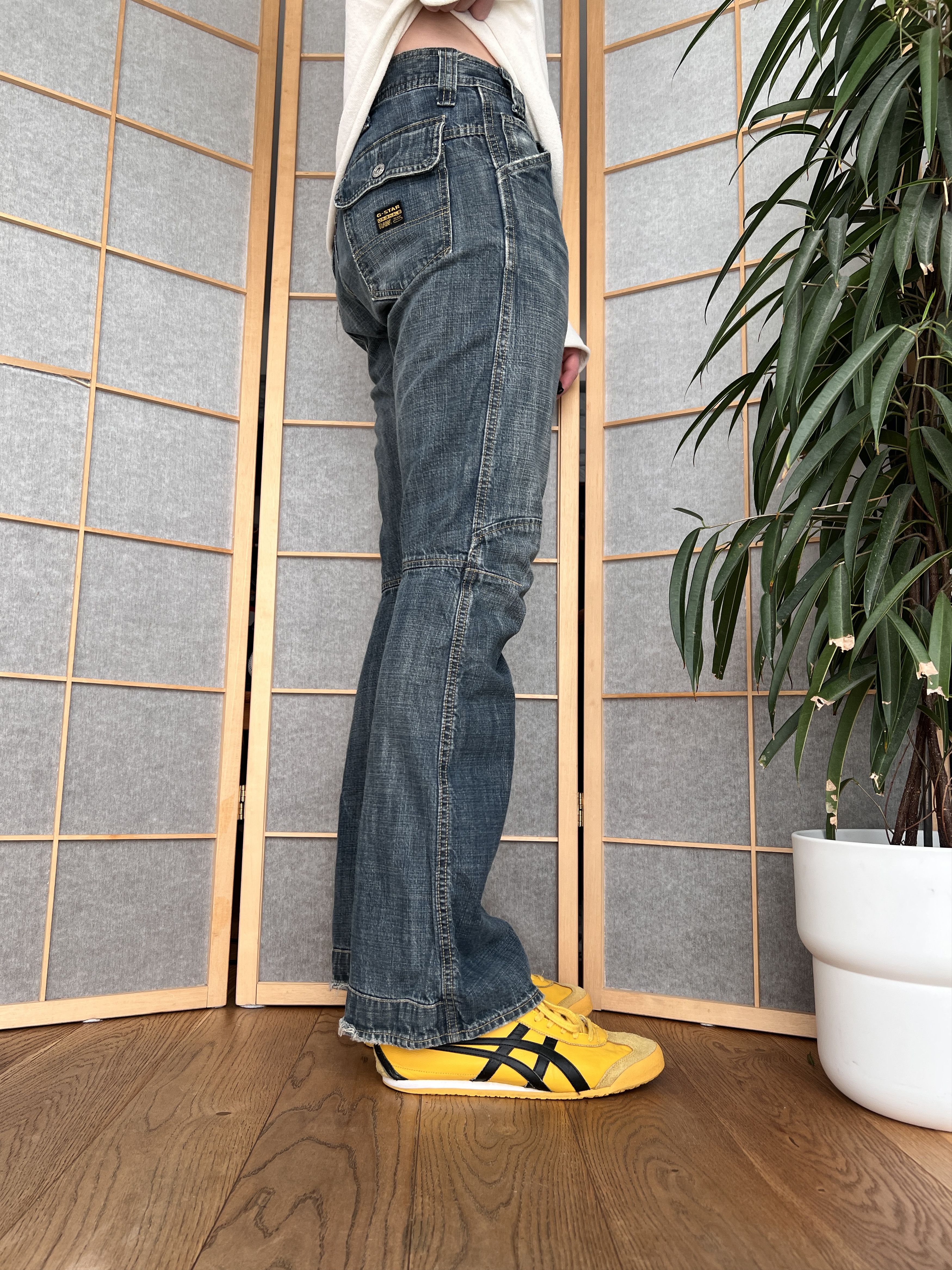 G-Star 90s G-Star RAW Comwood double knee flared boot cut denim y2k Size US 31 - 8 Thumbnail
