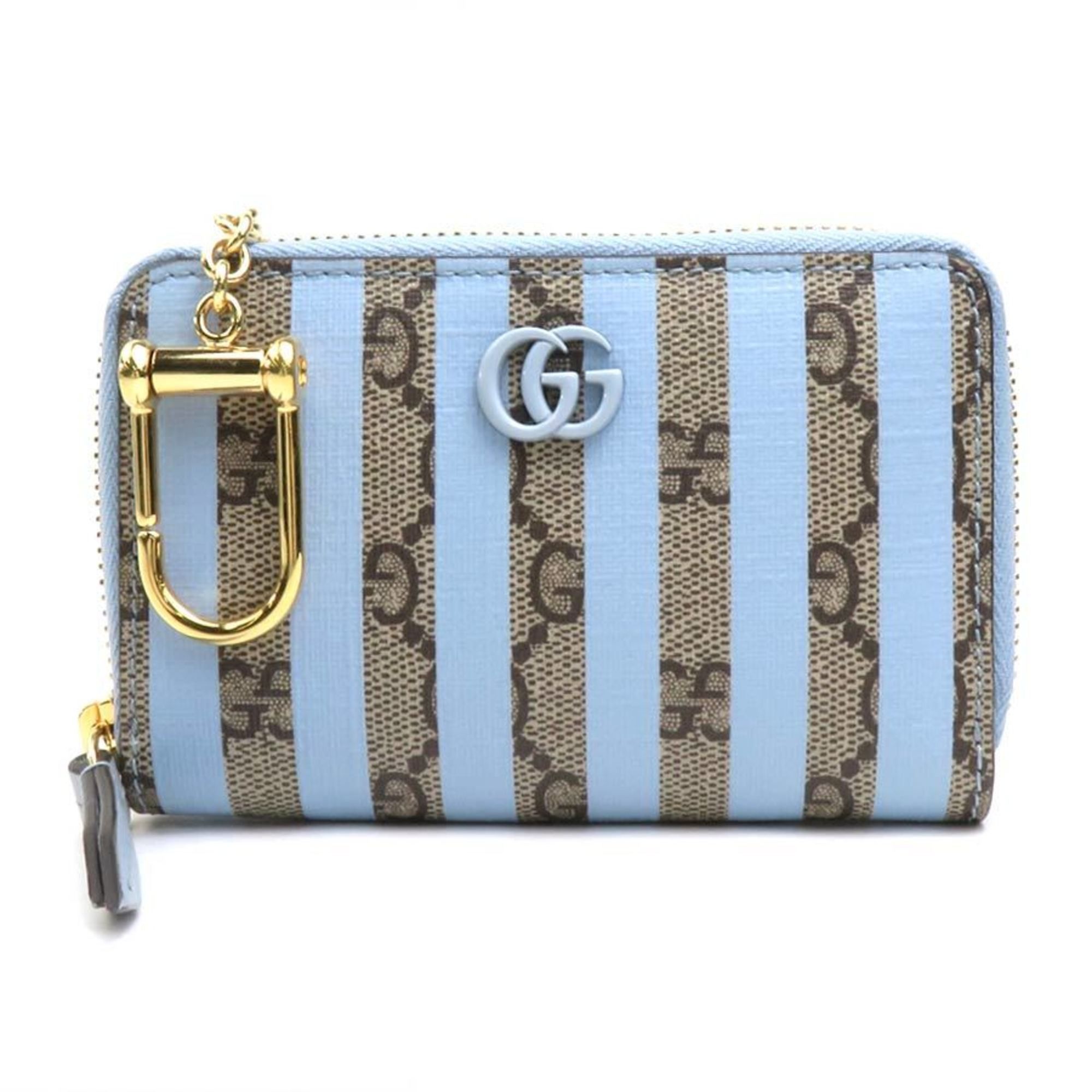 Gucci GUCCI Wallet/Coin Case Wallet GG Supreme Canvas Blue x Brown Men's Women's 701485 55796g Size ONE SIZE - 1 Thumbnail