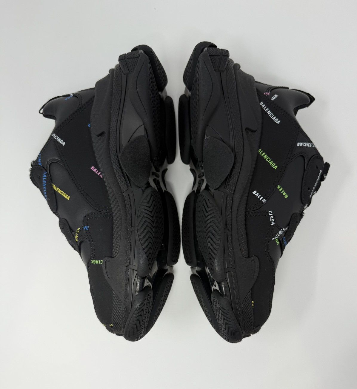 Balenciaga Balenciaga Triple S All Over Logo Sneaker Black/Multi Size US 8 / EU 41 - 4 Thumbnail