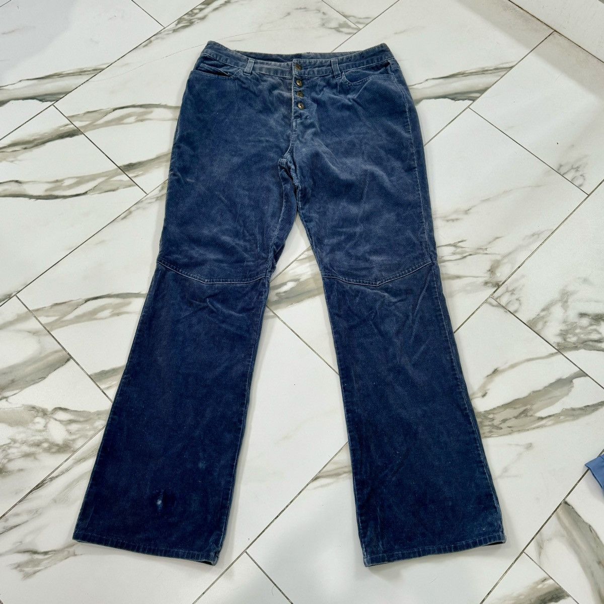 Route 66 × Vintage VINTAGE ROUTE 66 NAVY FLARE CORDUROY PANTS! Size US 30 / EU 46 - 1 Thumbnail