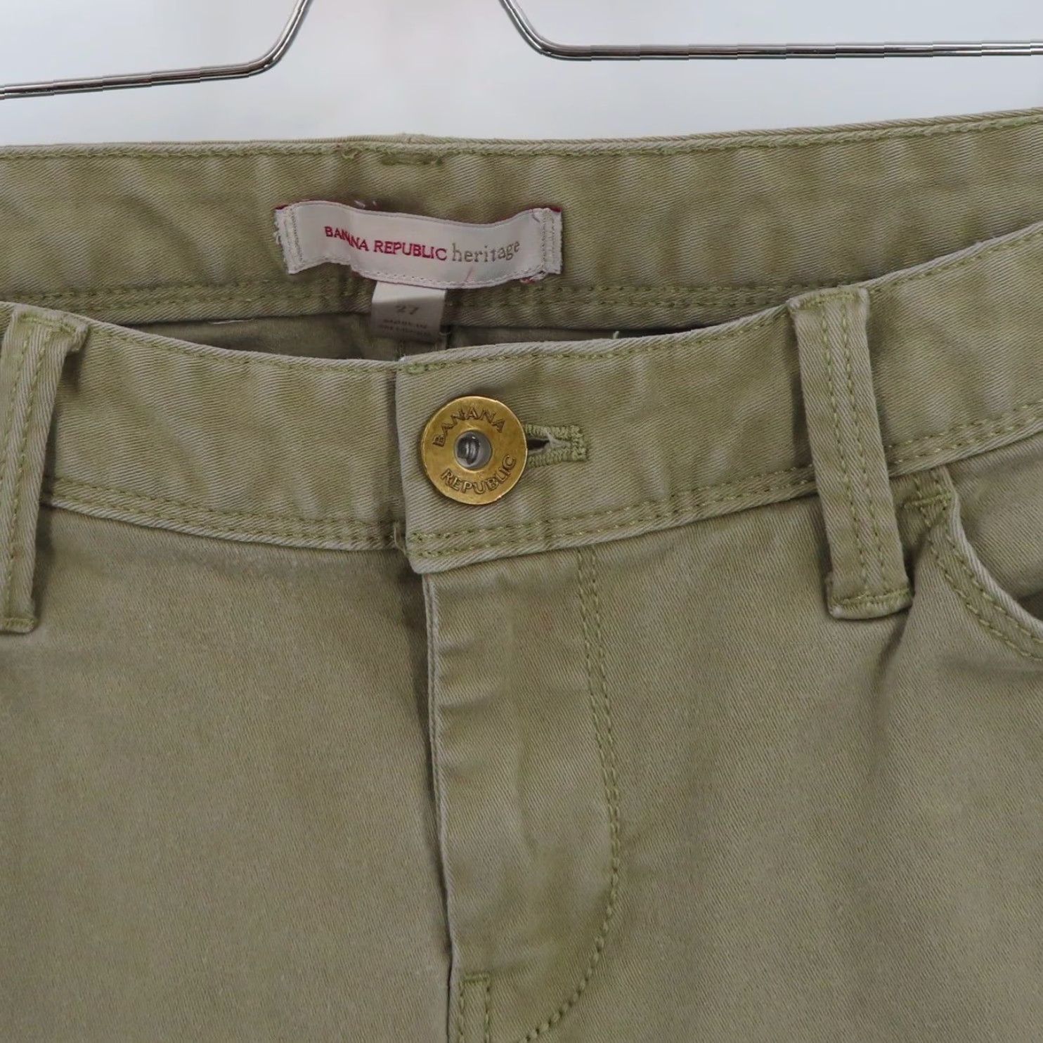 Banana Republic Banana Republic Heritage Womens Pants Cargo Skinny 27 Green Pockets Zip Hem Front Flat Front Regular Regular Size Green Cargo Pants Womens Size 27" / US 4 / IT 40 - 3 Thumbnail