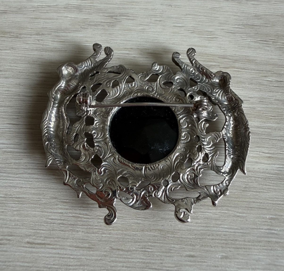 Vintage Beautiful Vintage Silvertone Black Glass Fairy Pixie Size ONE SIZE - 4 Thumbnail