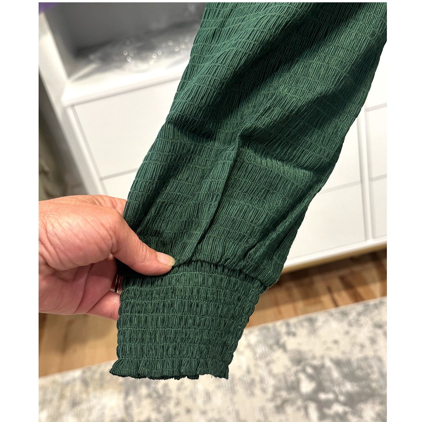 BB Dakota BB Dakota Forest Green Textured Long Sleeve Dress Boho SNWOT Size S / US 4 / IT 40 - 6 Thumbnail