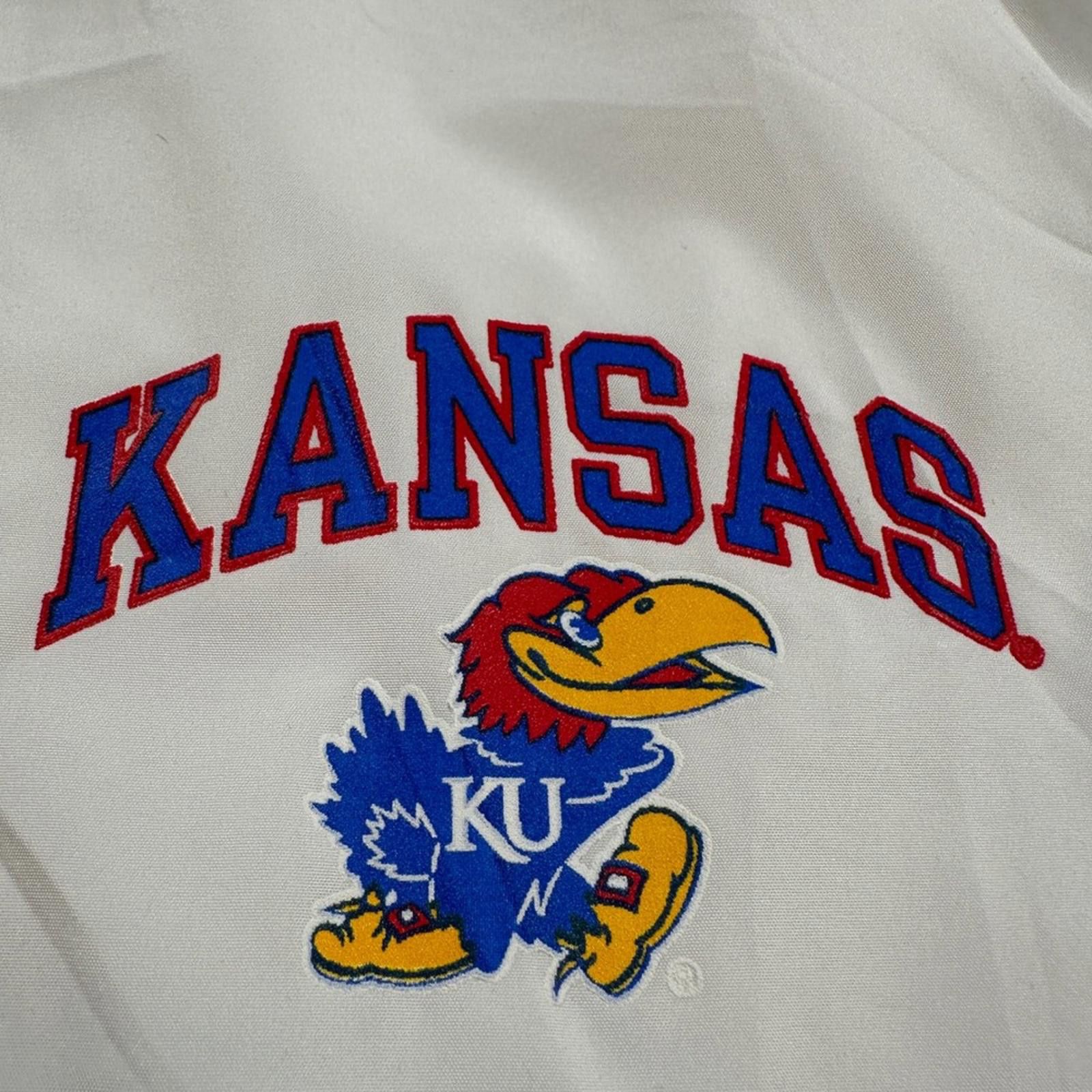 Champion Champion Kansas Jayhawks White Coaches Jacket Snap Button Size US M / EU 48-50 / 2 - 6 Thumbnail