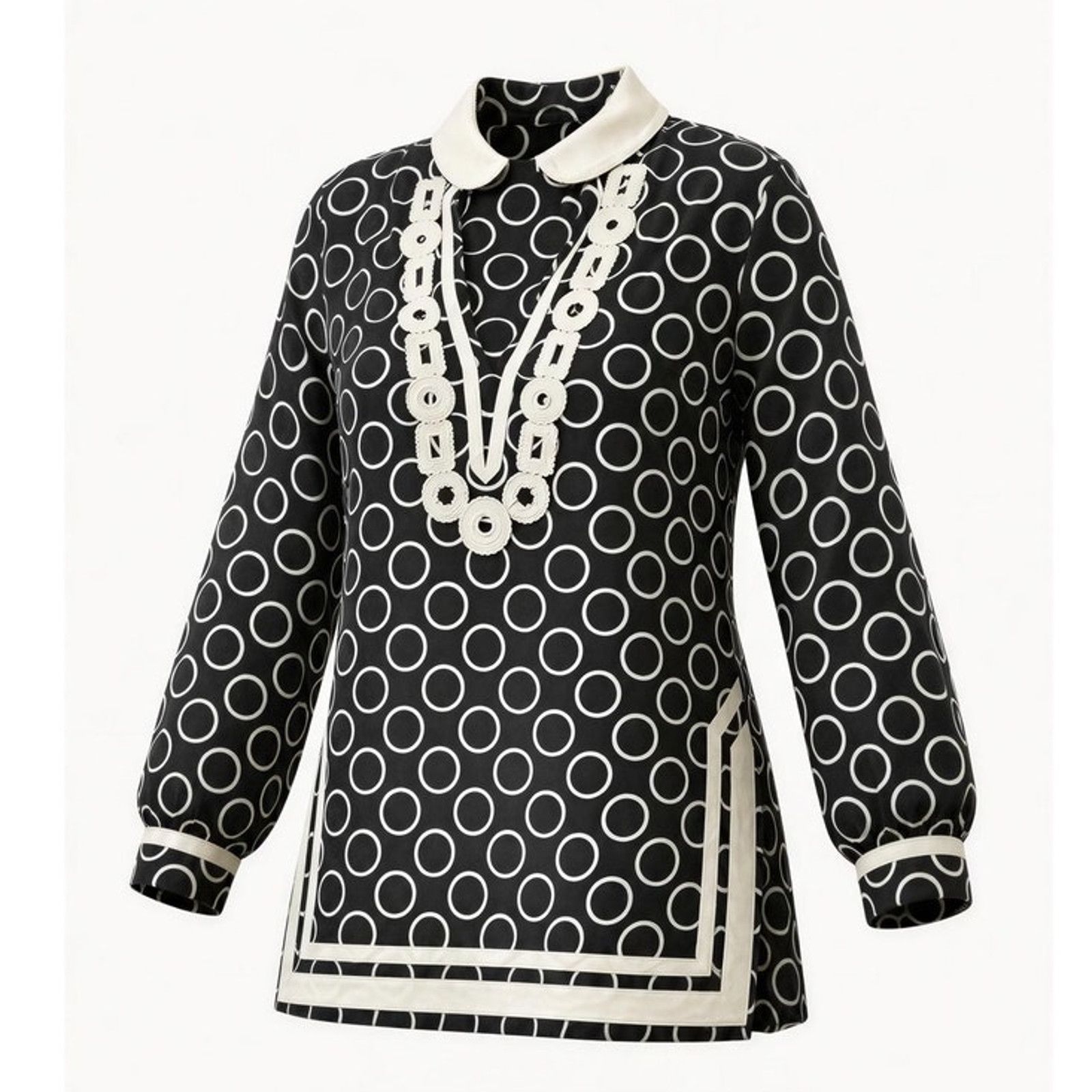 Michael Kors Michael Kors Tunic Top Womens Medium Black White Geometric Size M / US 6-8 / IT 42-44 - 1 Thumbnail