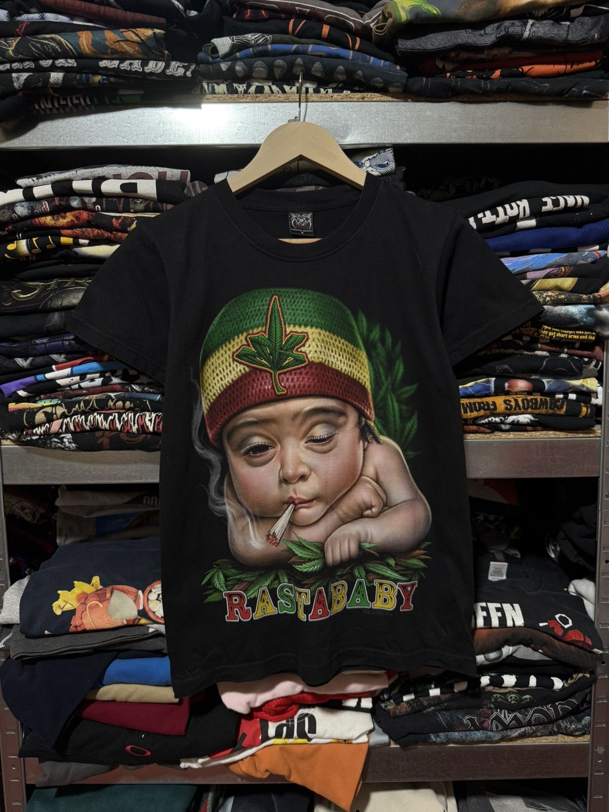 Vintage Vintage Y2K Marijuana Cannabis Rasta Baby T-Shirt Retro USA Size US XS / EU 42 / 0 - 1 Thumbnail