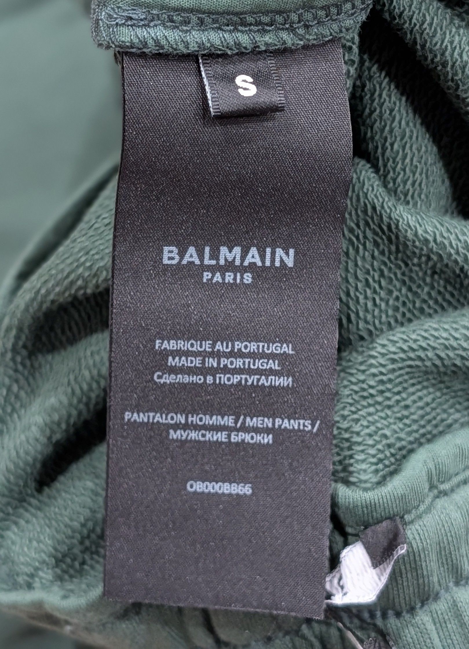 Balmain BALMAIN Flocked Logo Print Jogger Pants Green Small Size US 30 / EU 46 - 9 Thumbnail