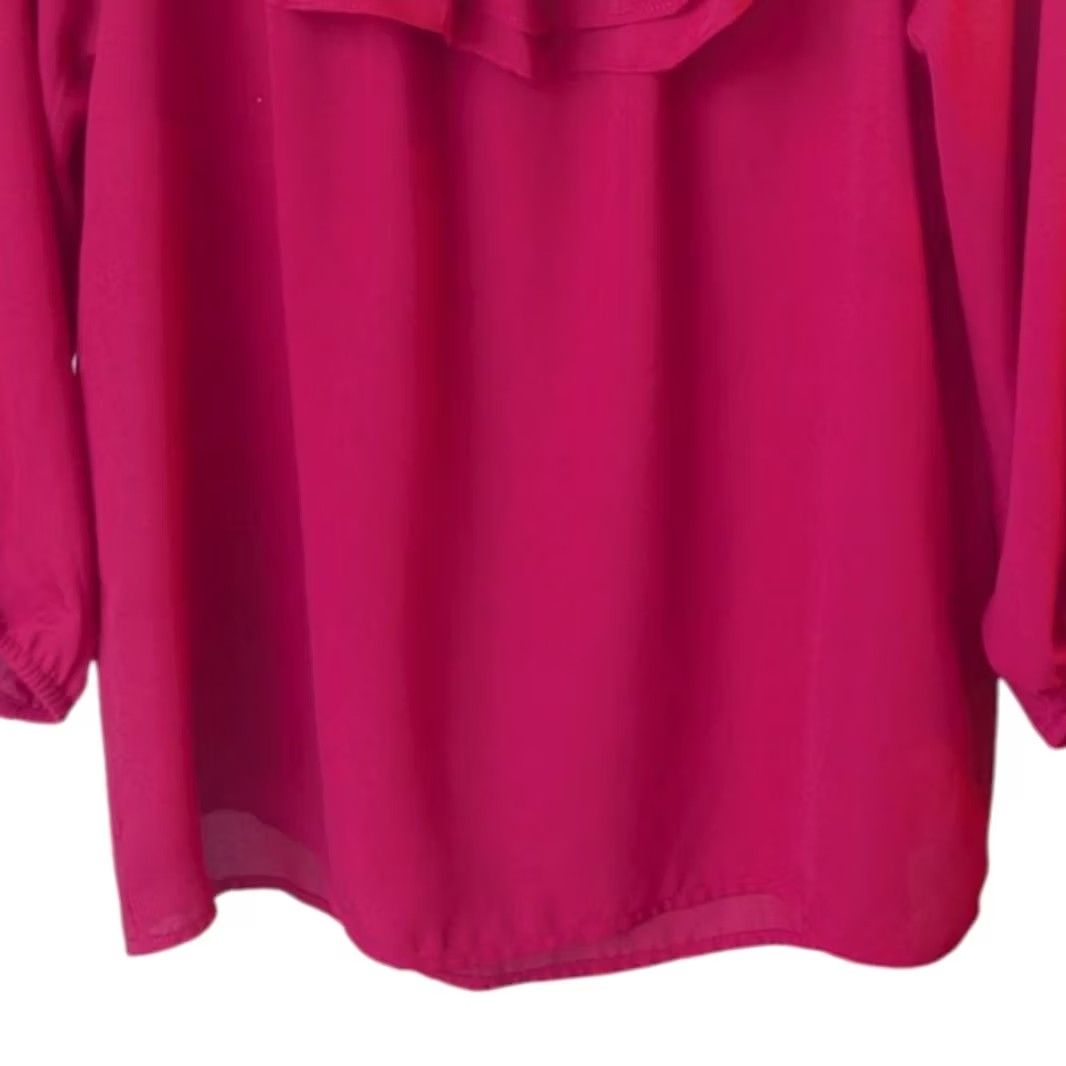 J.Crew J. Crew Mercantile Blouse Pink Off the Shoulder 3/4 Sleeve Ruffle Womens M Blouse Size M / US 6-8 / IT 42-44 - 4 Thumbnail