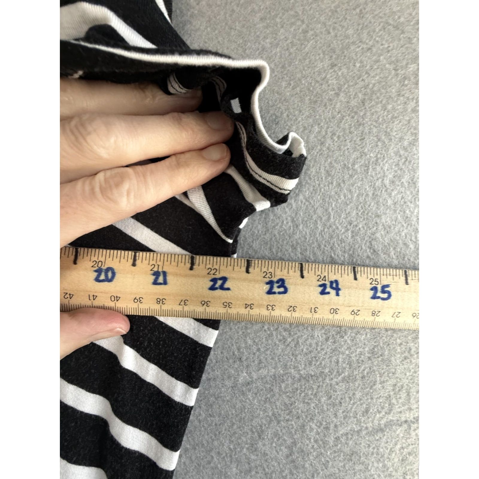 Vintage Lane Bryant Dress Womens 0X Black White Stripe Ruched T Shirt Midi Casual Size XL / US 12-14 / IT 48-50 - 6 Thumbnail