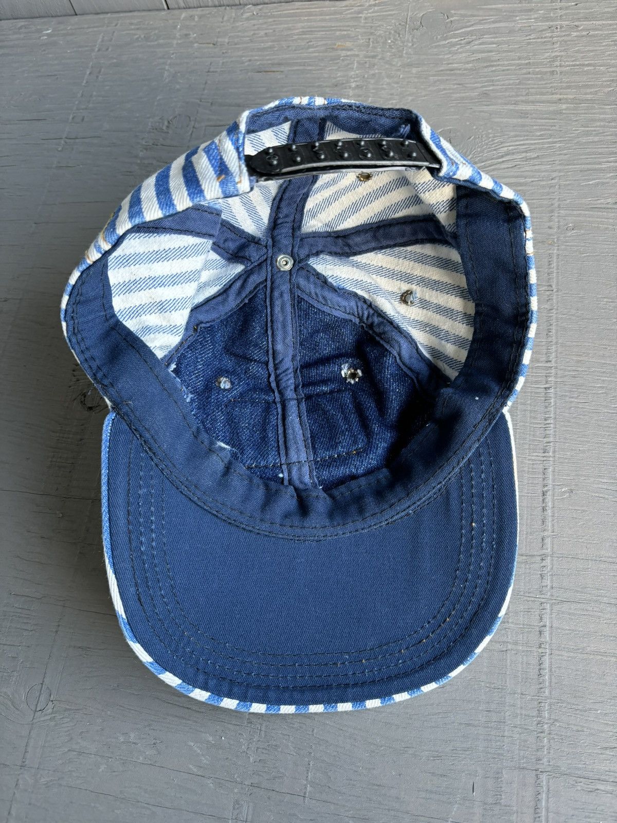 Levi's 1990s Levi's Jeans Hat Vintage Denim Snapback Striped Baseba Size ONE SIZE - 10 Thumbnail